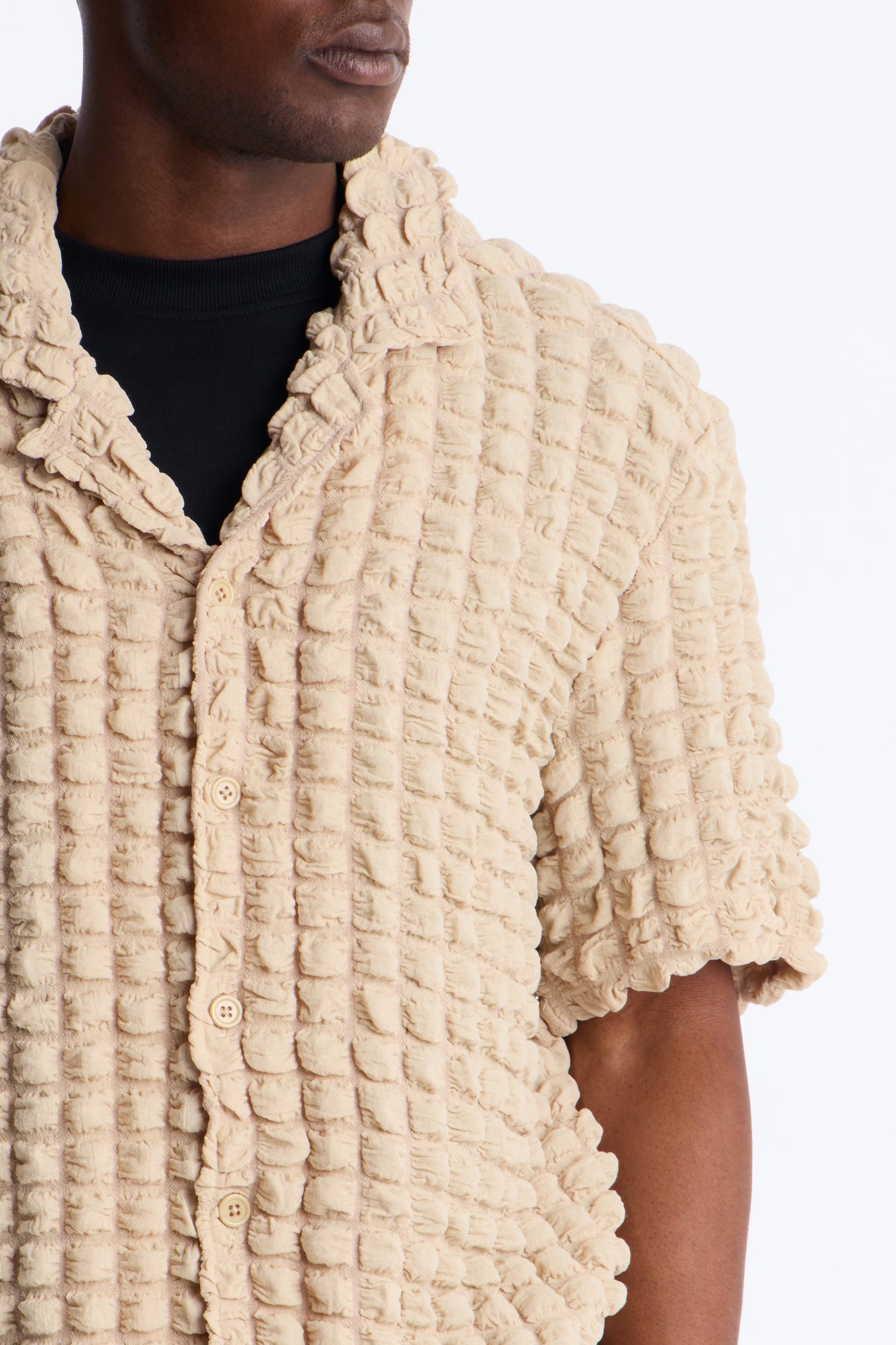 Relaxed Effervesce Textured Button Up Shirt - Tan Fashion Nova