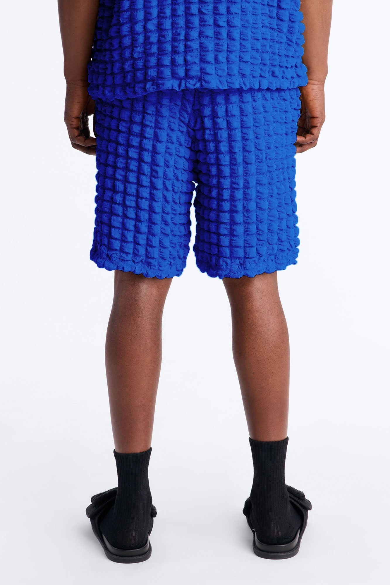 Relaxed Effervesce Textured Short - Blue Fashion Nova