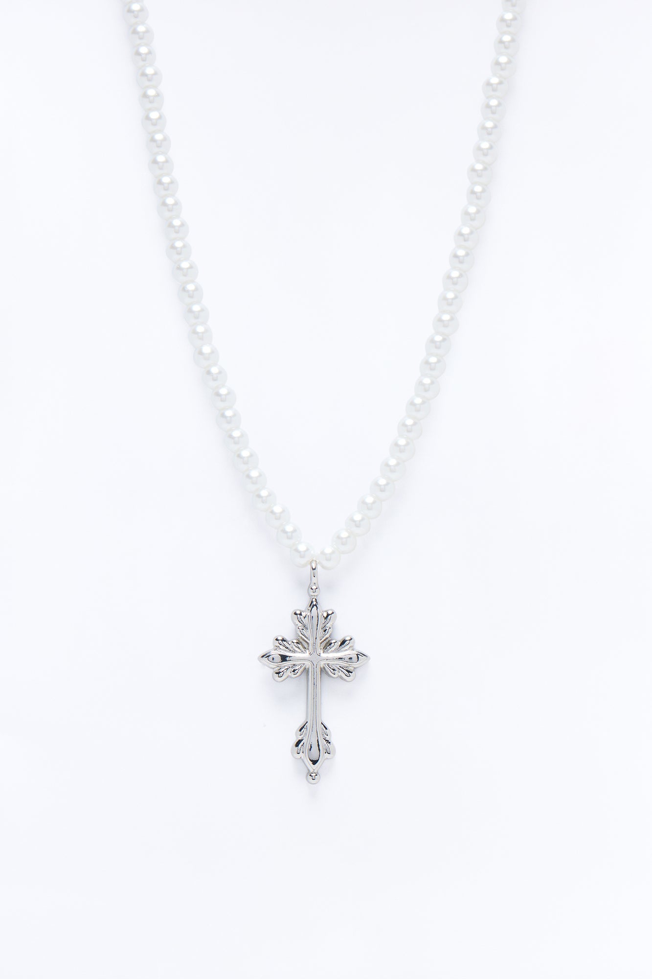 Pearl Reverence Necklace - Silver Fashion Nova