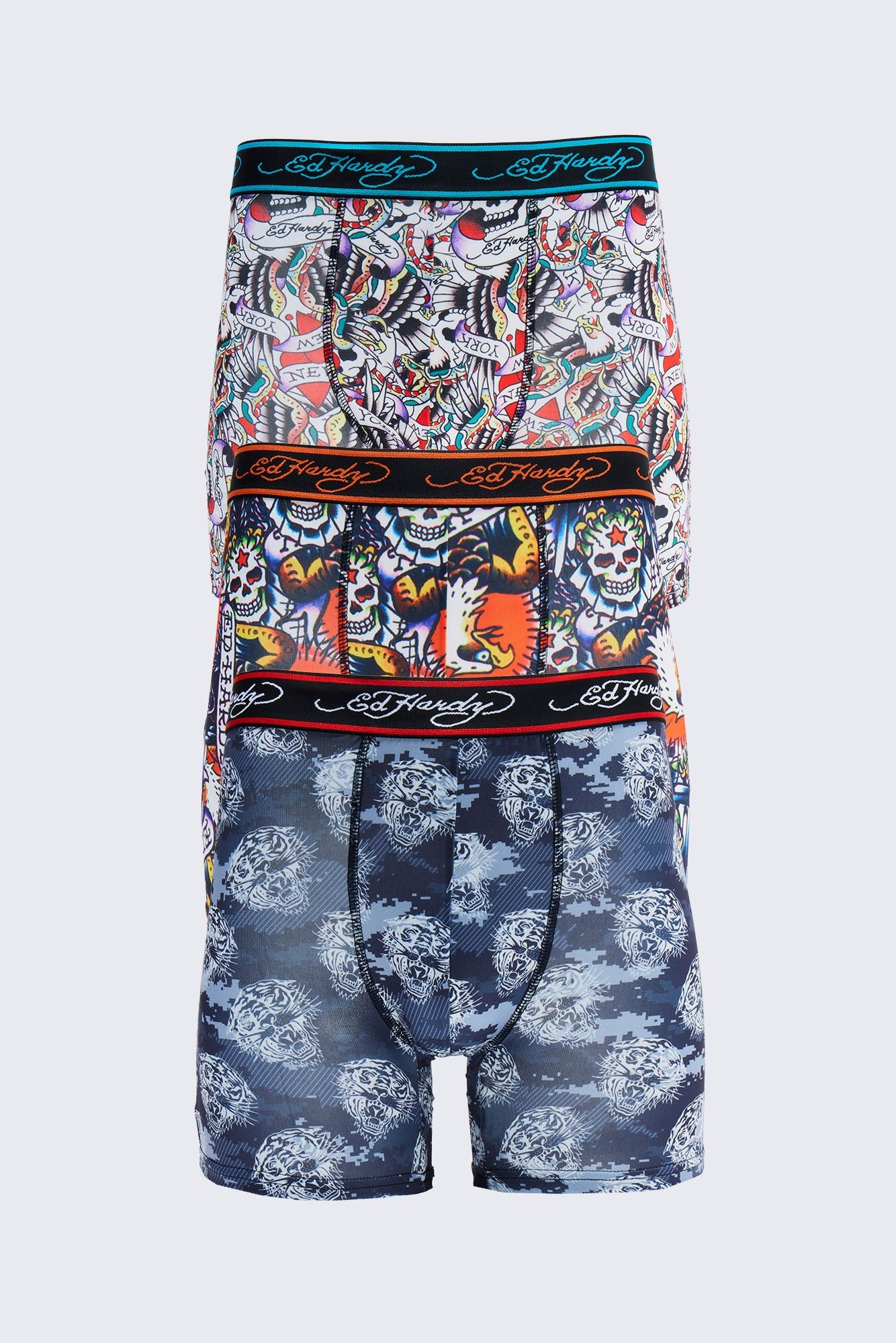 Legacy Flight Ed Hardy 3 Pack Cartoon Boxer Briefs - Multi Color Fashion Nova
