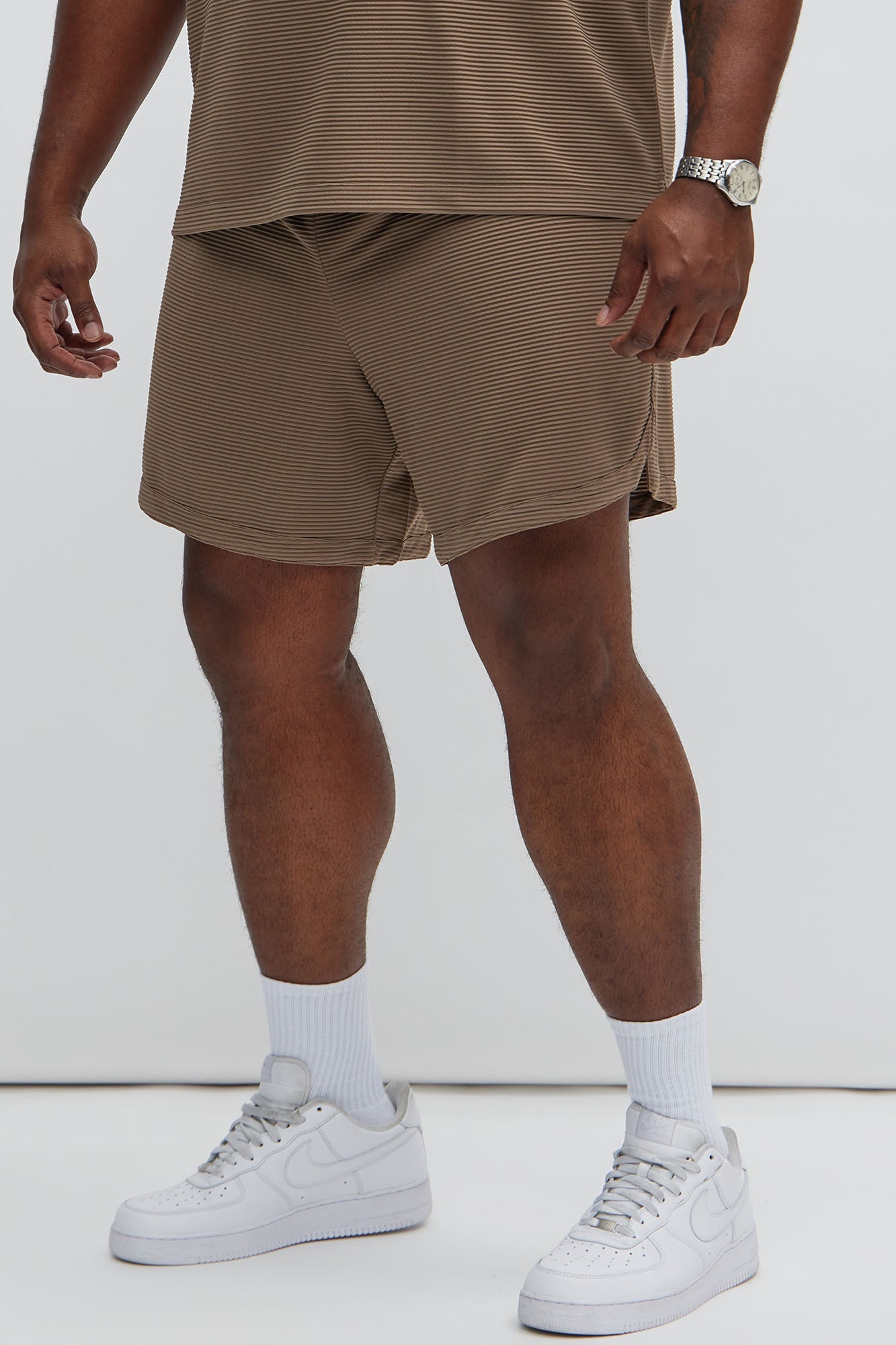 Zyler Textured Shorts - Taupe Fashion Nova
