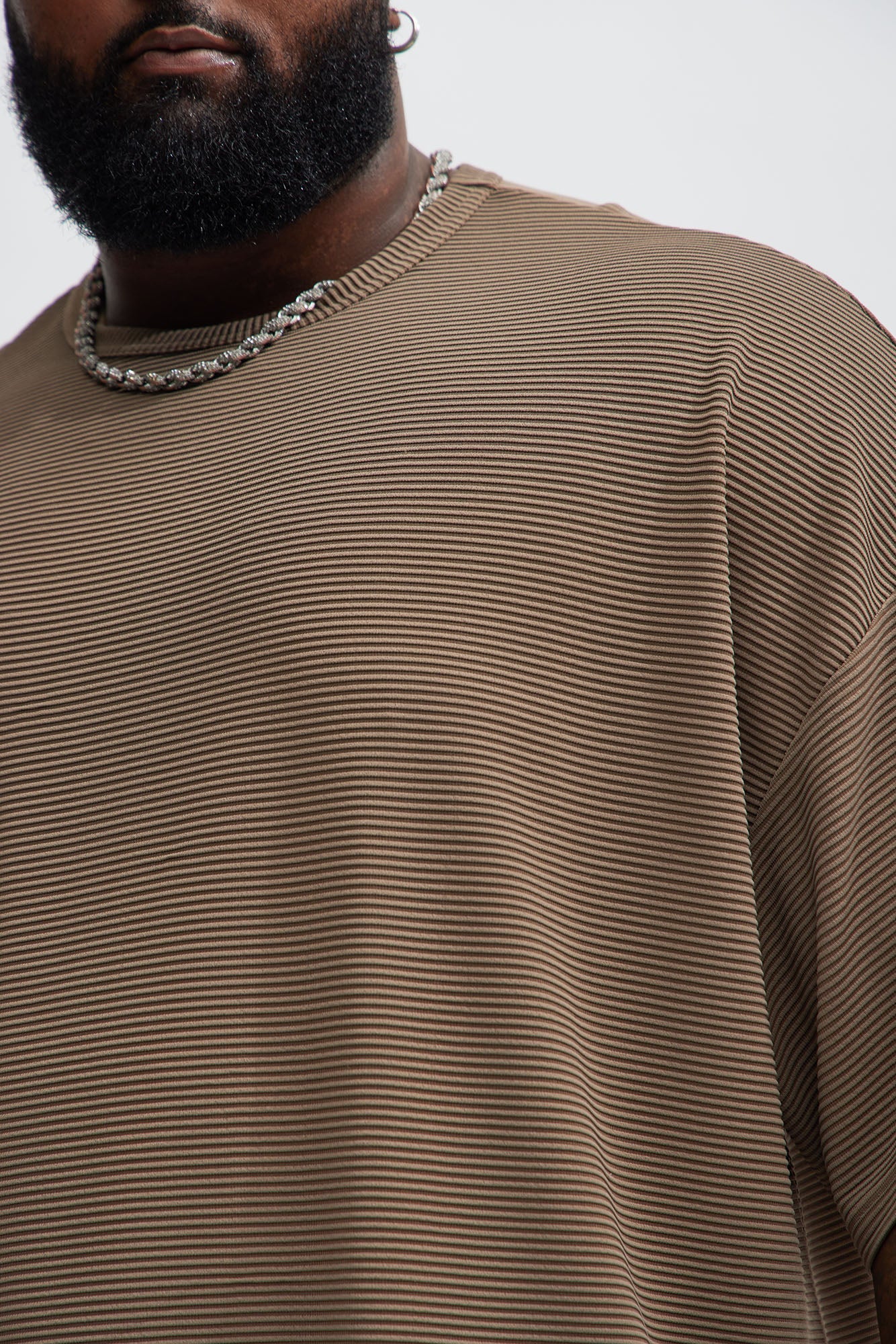 Zyler Textured Boxy Short Sleeve Tee - Taupe Fashion Nova