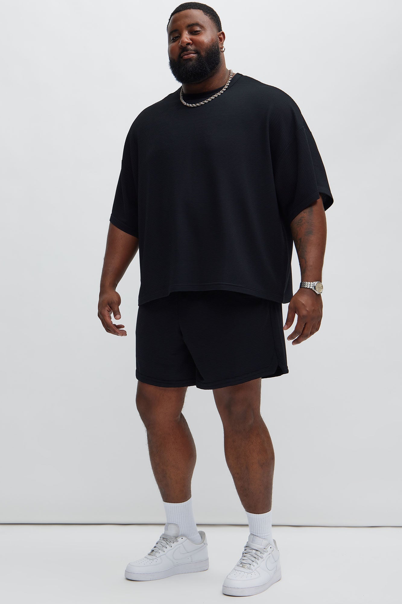 Zyler Textured Shorts - Black Fashion Nova
