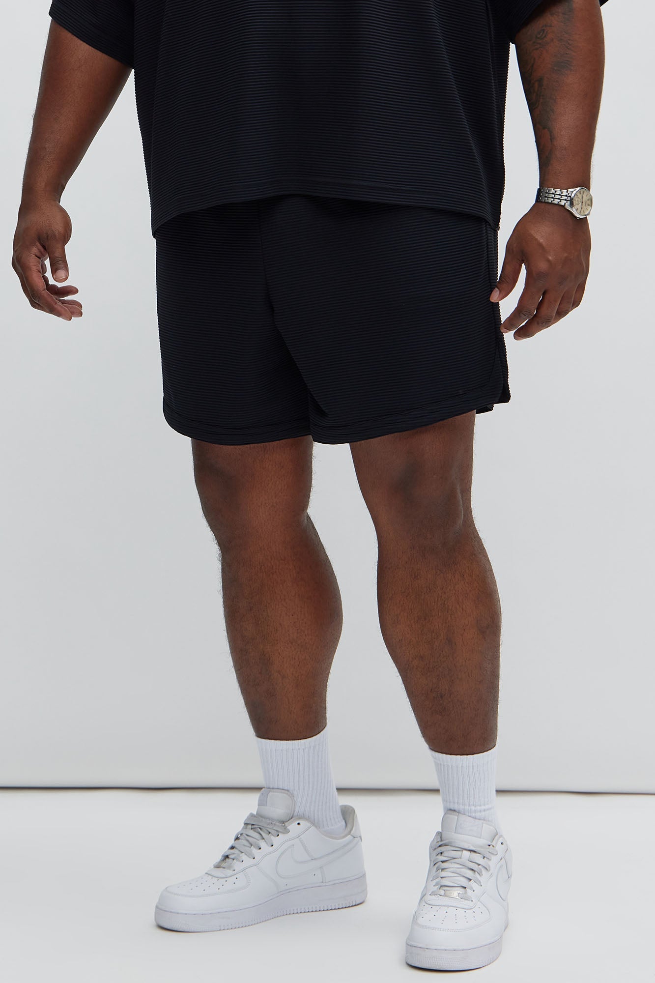 Zyler Textured Shorts - Black Fashion Nova