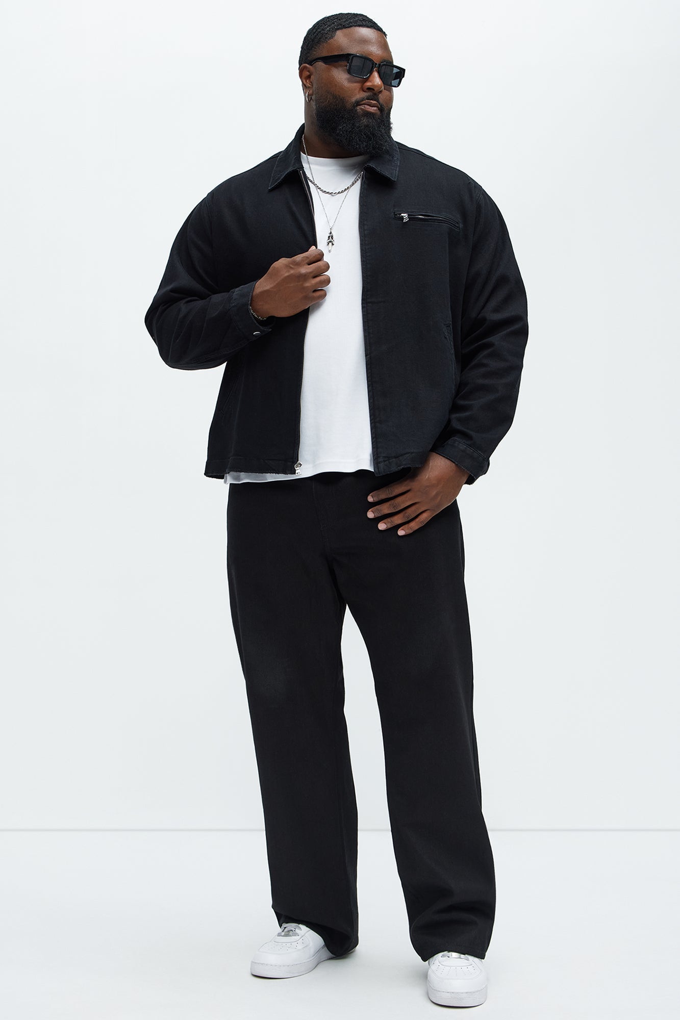 Distressed Zip Denim Jacket - Black Fashion Nova