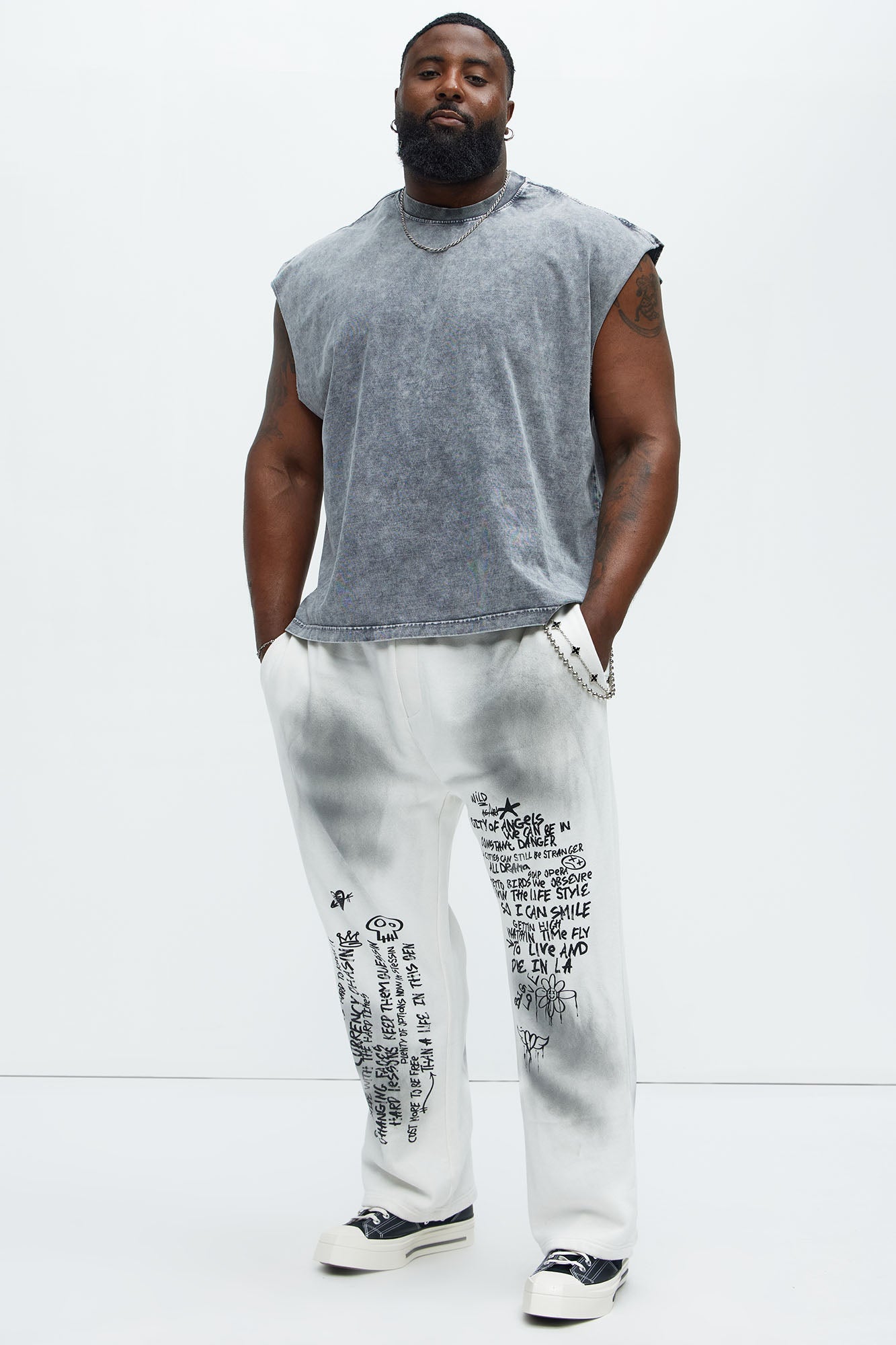 Relaxed Vintage Wash Heavyweight Muscle Tee - Grey/Smoke Fashion Nova