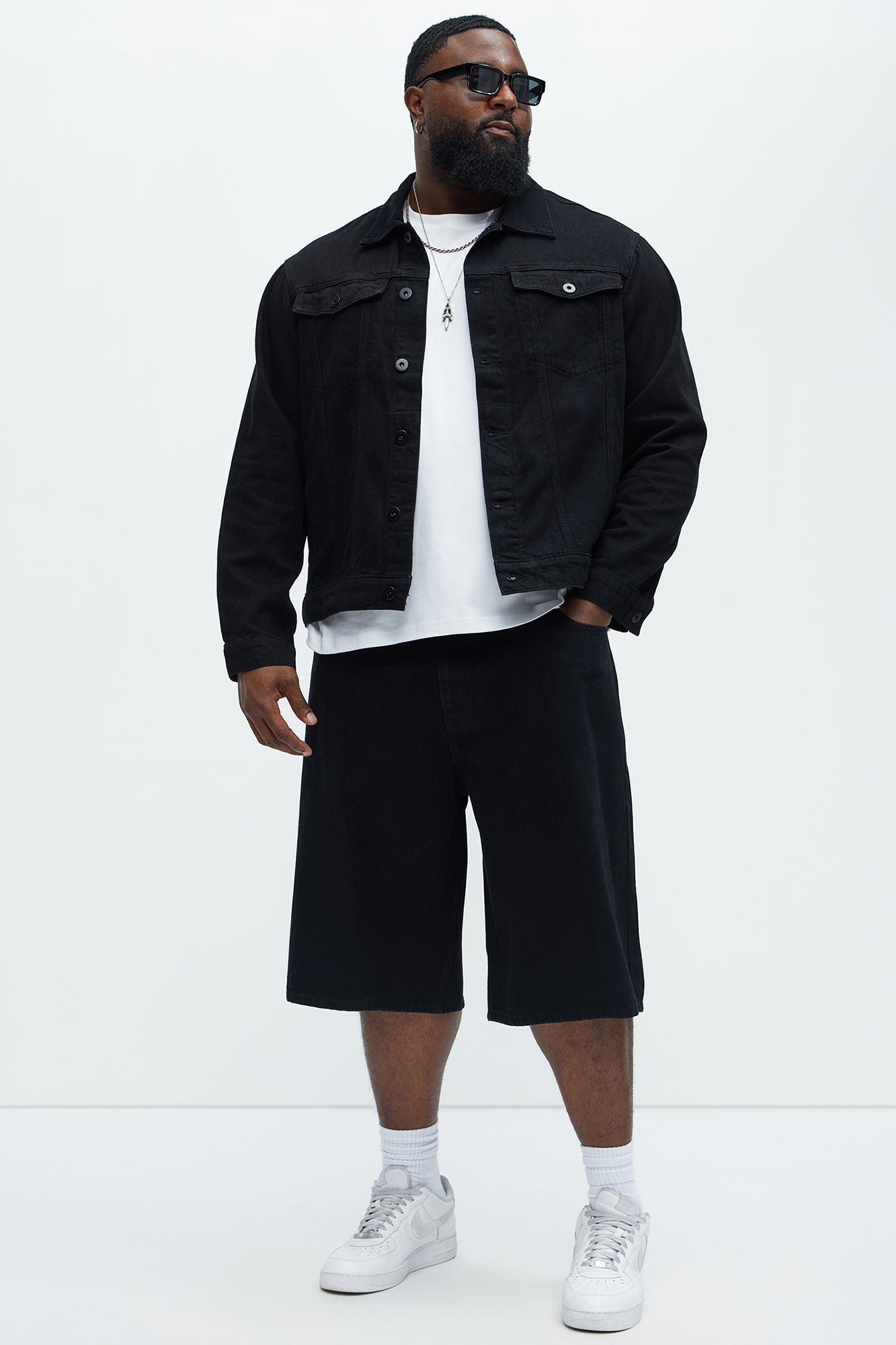 Colin Baggy Denim Short - Black Fashion Nova