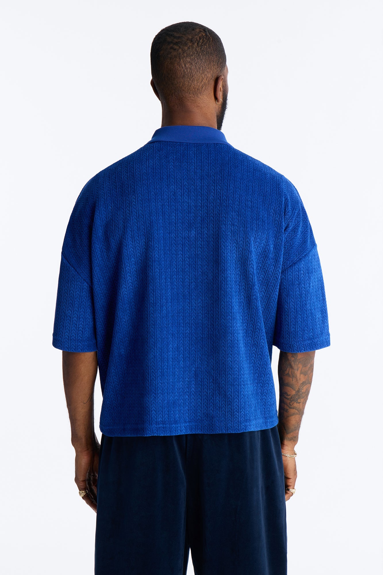 Boxy Cropped Lexington Saints Johnny Collar Polo - Blue Fashion Nova