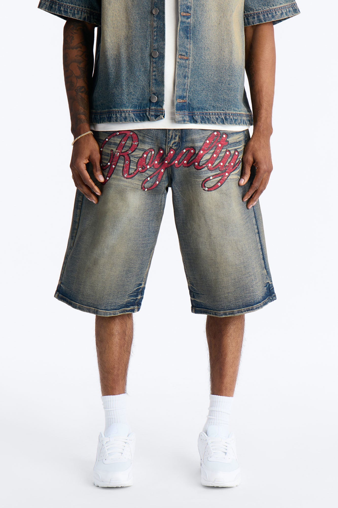 Baggy Vintage Royalty Denim Short - Vintage Wash Fashion Nova