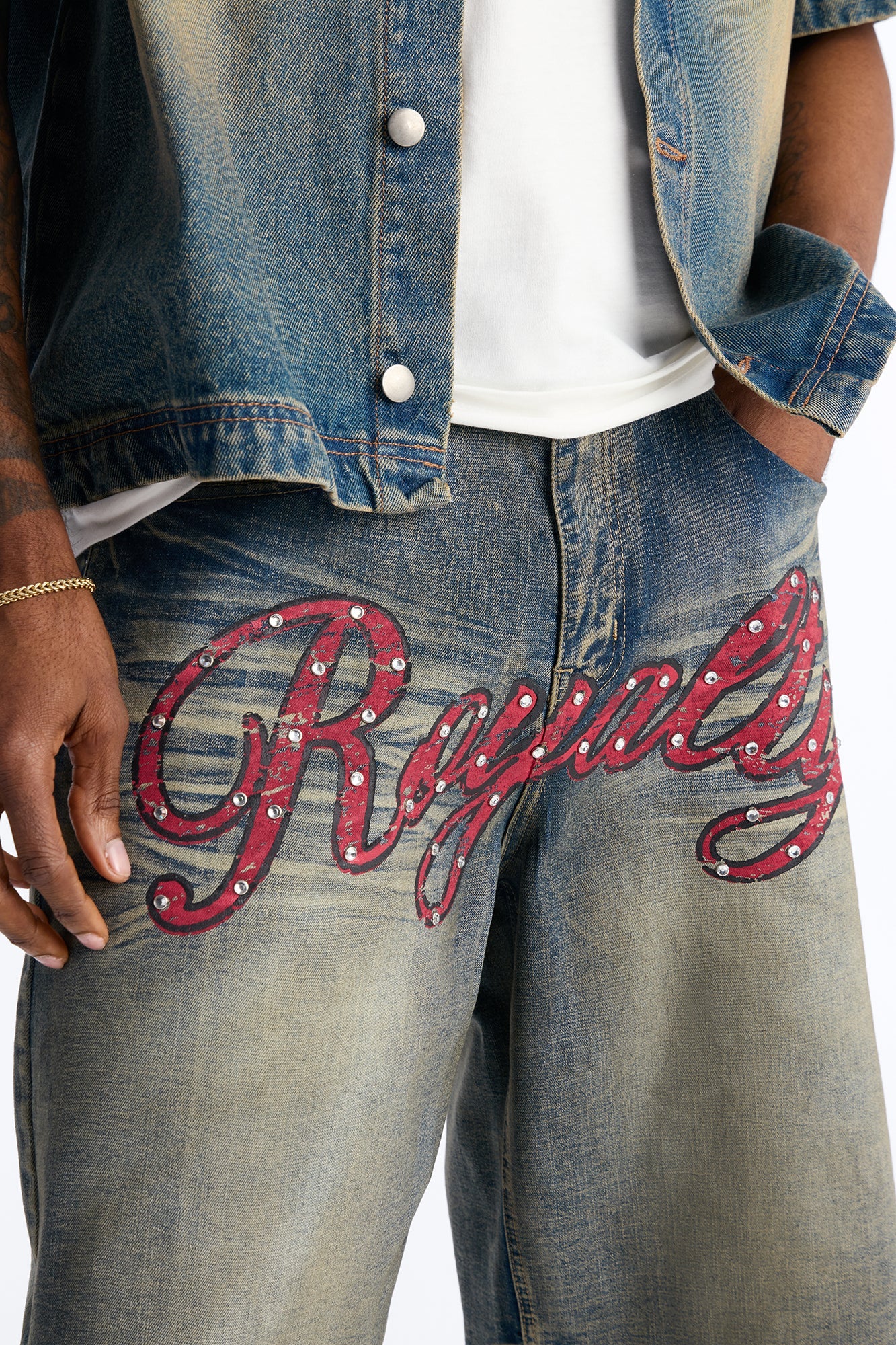Baggy Vintage Royalty Denim Short - Vintage Wash Fashion Nova
