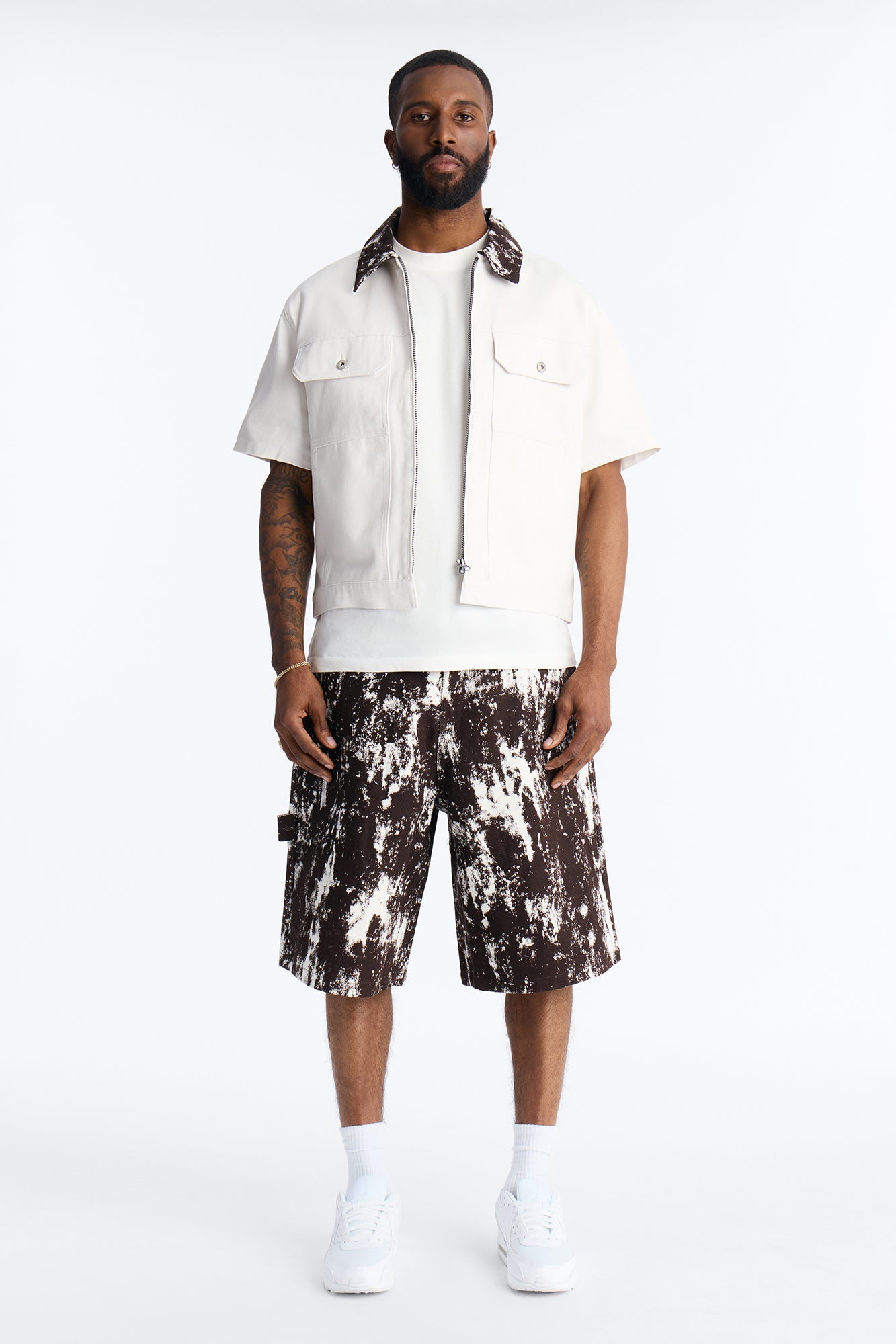 Mixed Clarity Printed Short - Brown Combo Fashion Nova