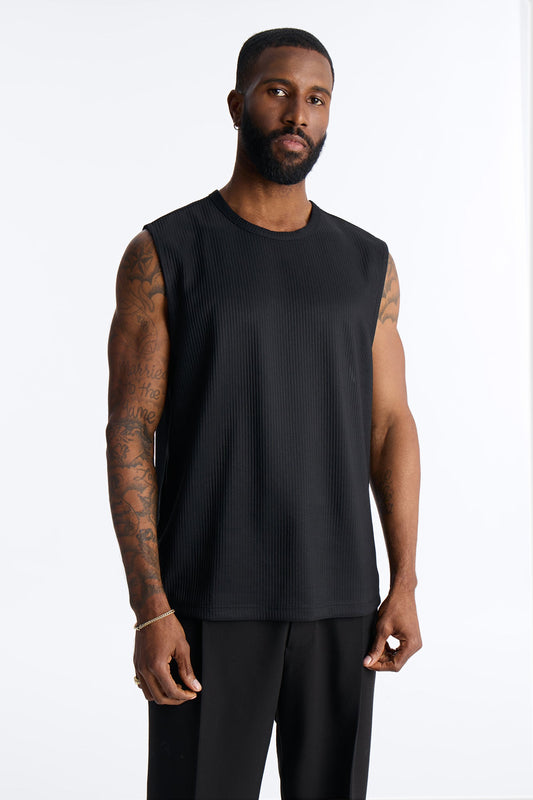 Show Up Muscle Tank - Black Fashion Nova