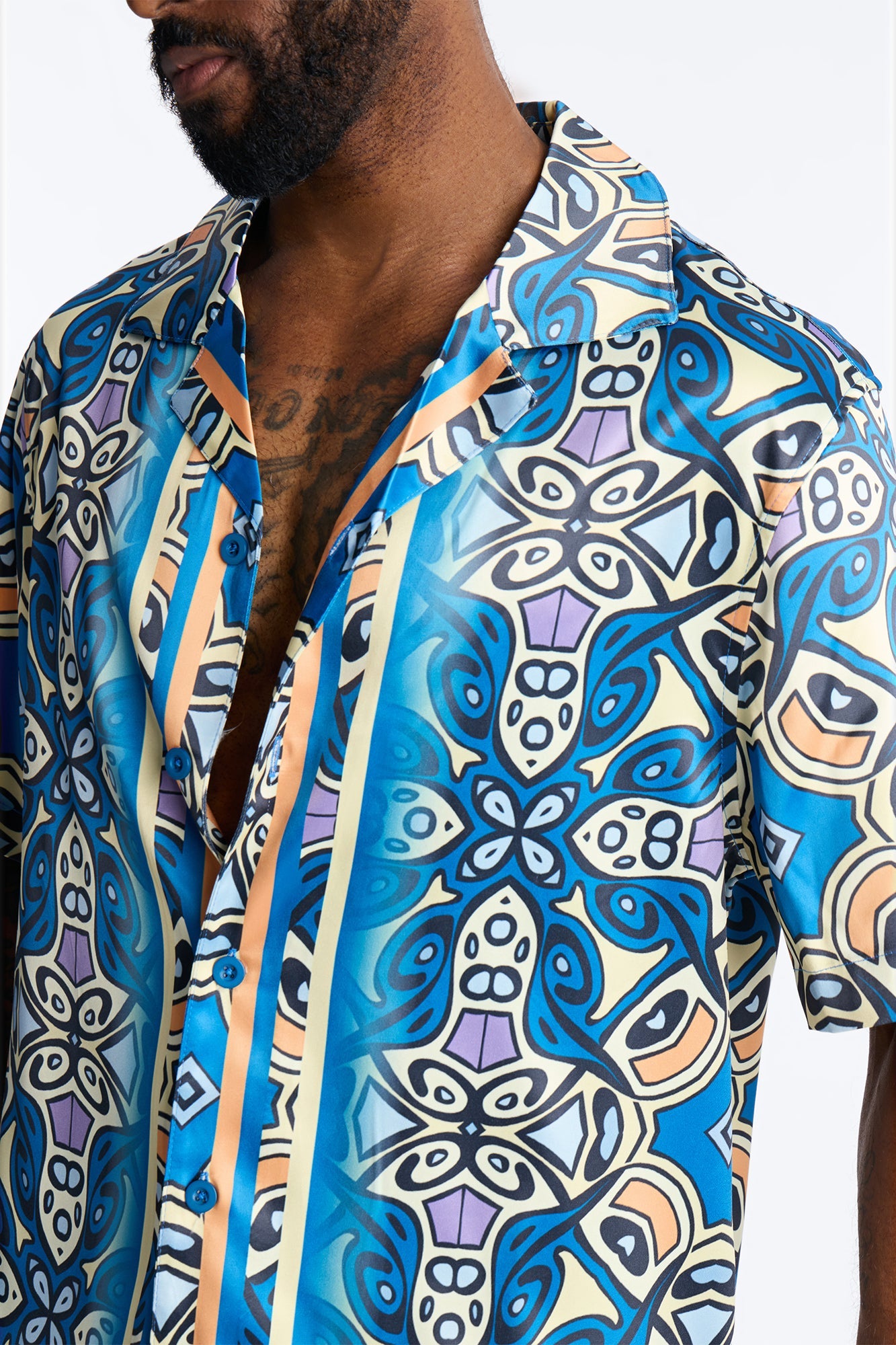 Mosaic Resort Printed Cuban Collar Shirt - Multi Color Fashion Nova