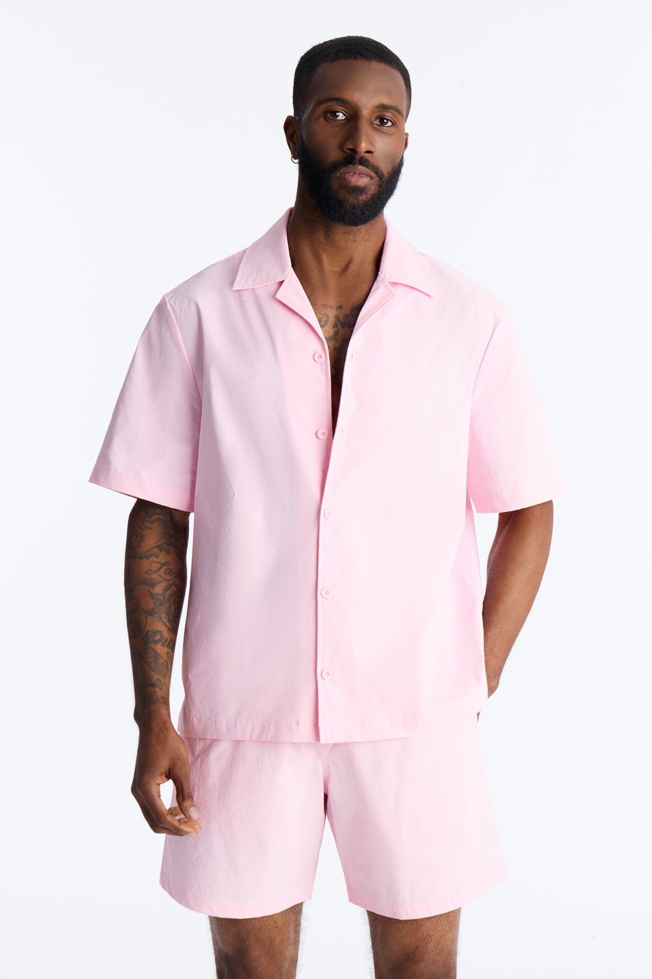 Montez Cuban Collar Button Up Shirt - Pink Fashion Nova