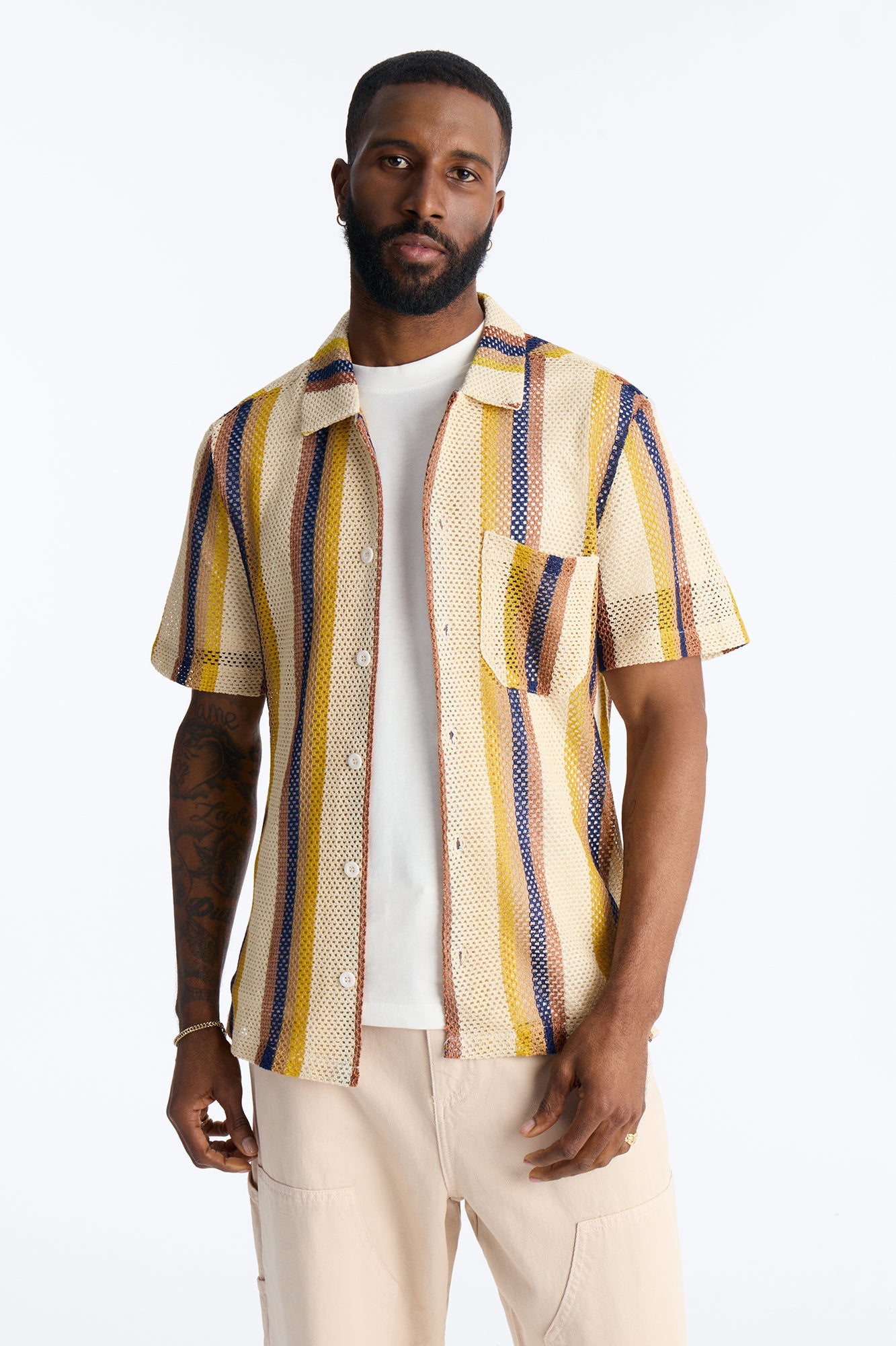 CDMX Crochet Button Up Shirt - Cream Fashion Nova