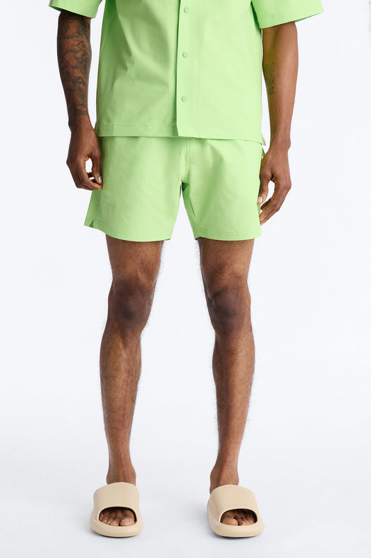 Seersucker Swim Trunk 6″ - Lime Fashion Nova