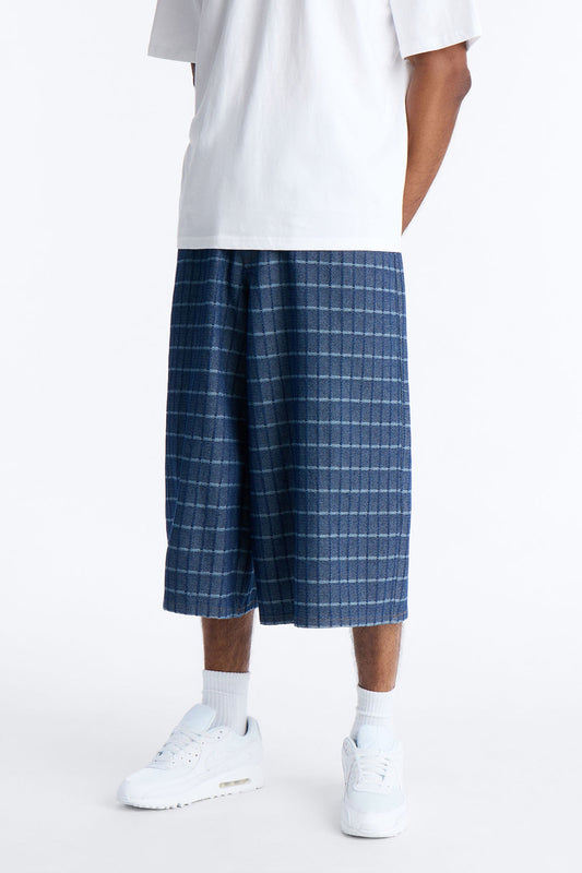 Super Baggy Gridlock Denim Short - Dark Wash Fashion Nova