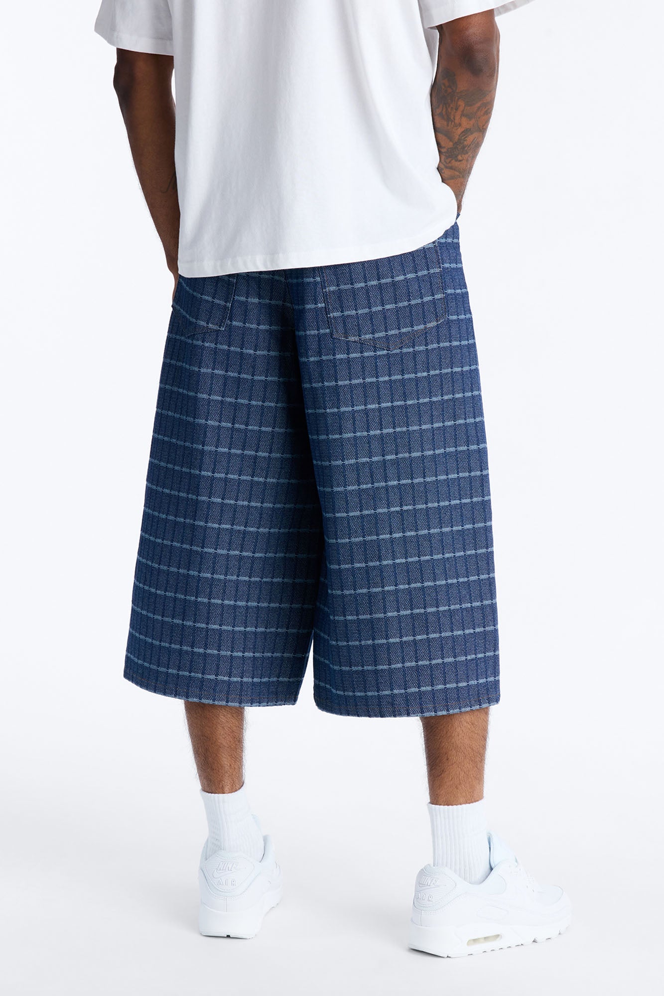 Super Baggy Gridlock Denim Short - Dark Wash Fashion Nova