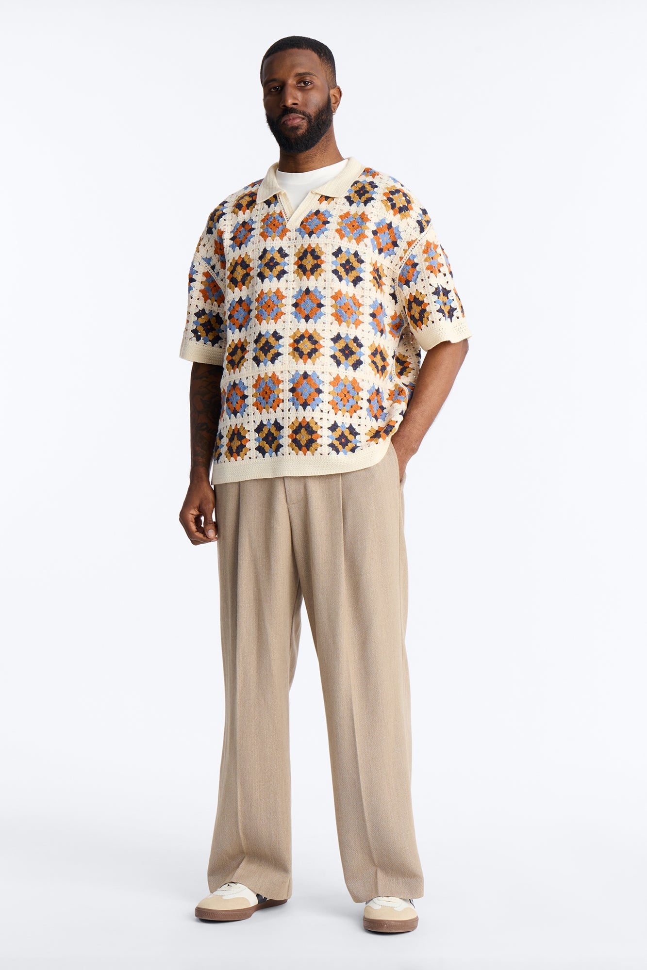 Florian Short Sleeve Johnny Polo - Cream Fashion Nova