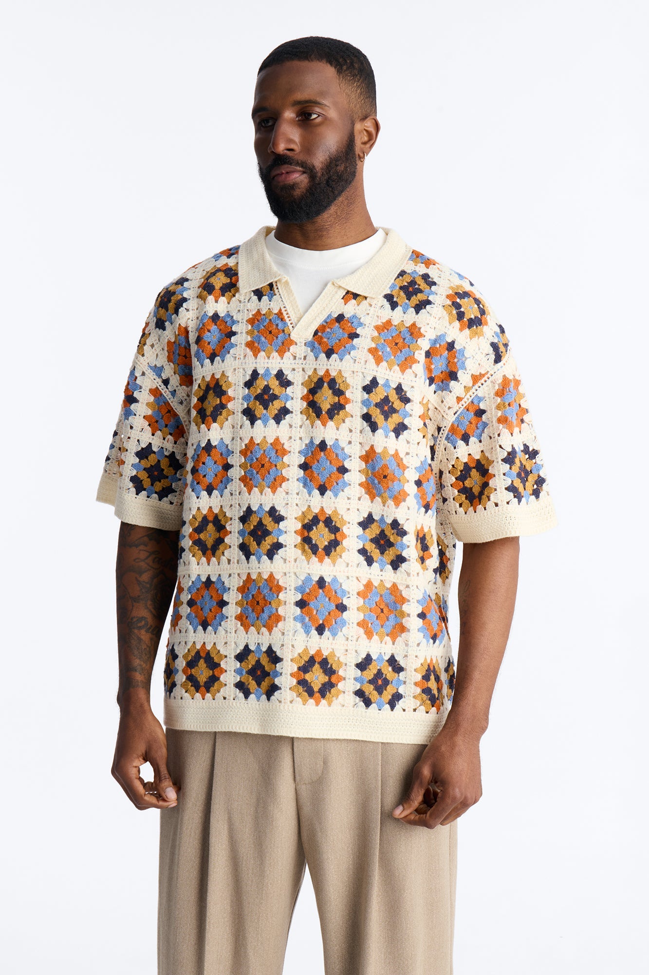Florian Short Sleeve Johnny Polo - Cream Fashion Nova