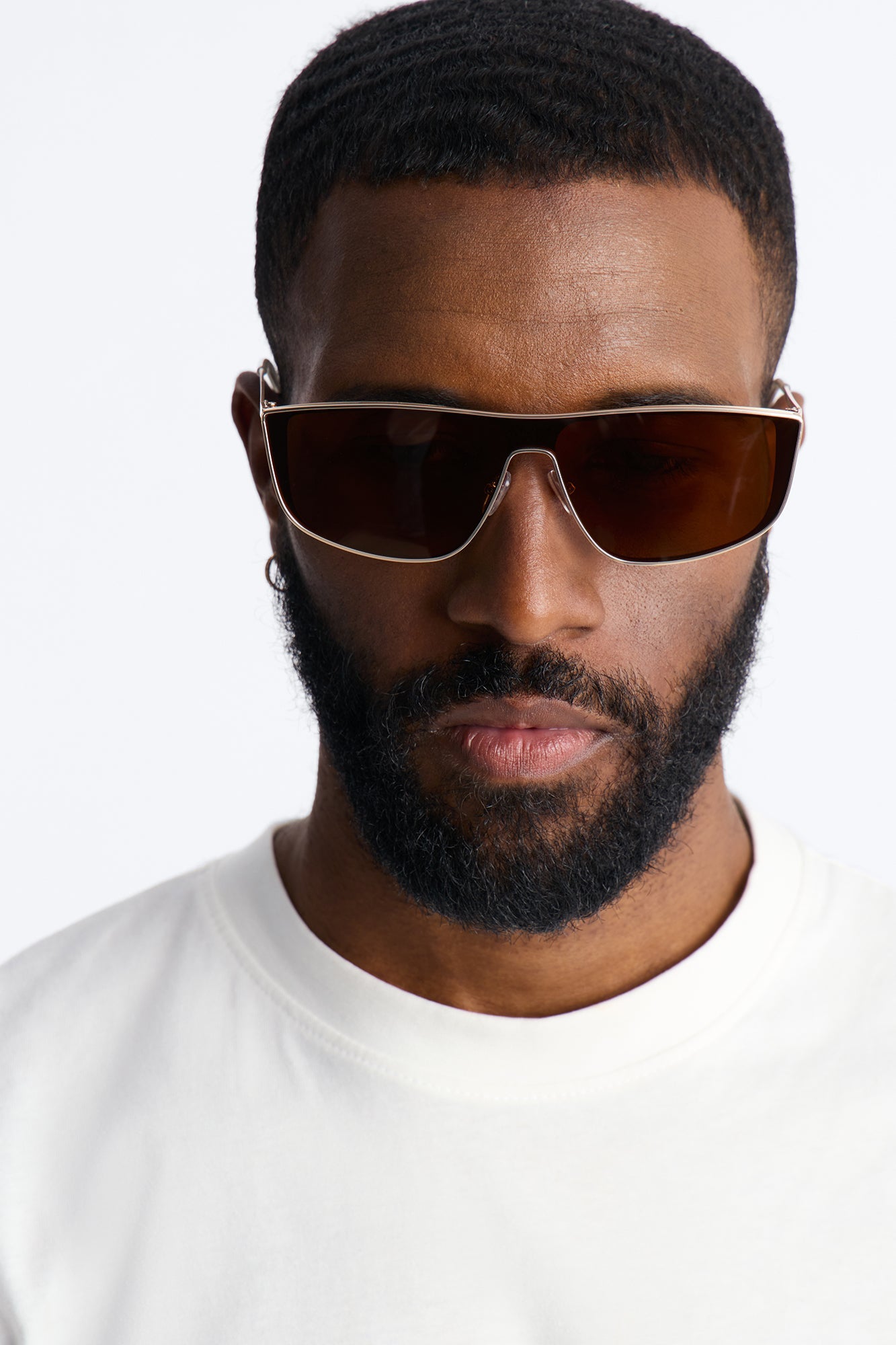 High End Rectangle Metal Sunglasses - Gold Fashion Nova