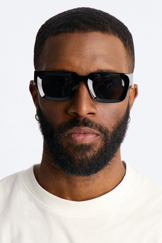 Upper Class Square Sunglasses - Black/Gold Fashion Nova