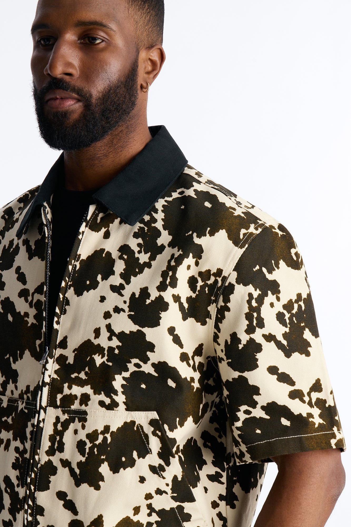 Cropped Roxbury Contrast Collar Shirt - White/combo Fashion Nova