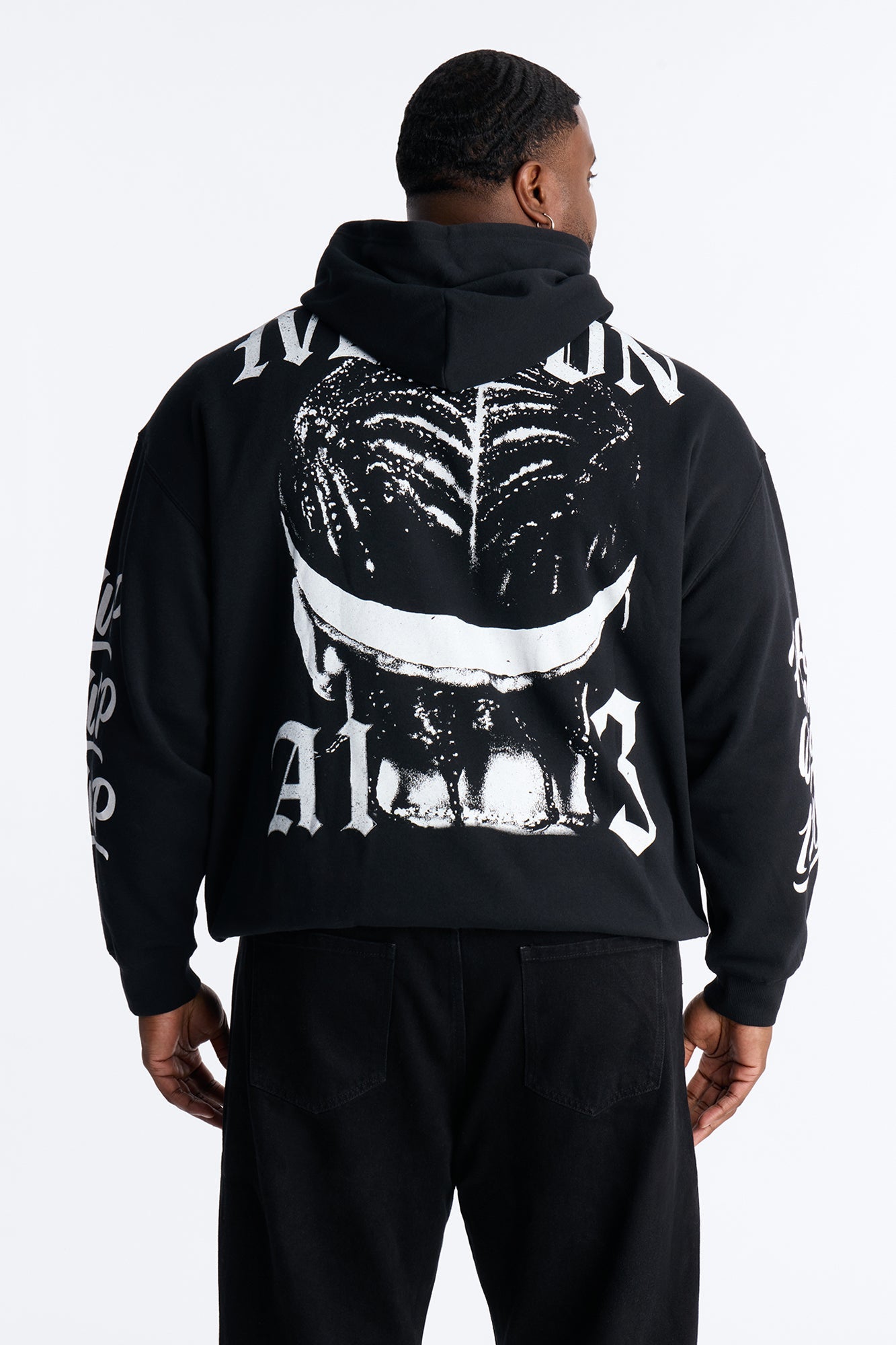 Allen Iverson MVP Embroidery Patch Oversized Hoodie - Black Fashion Nova