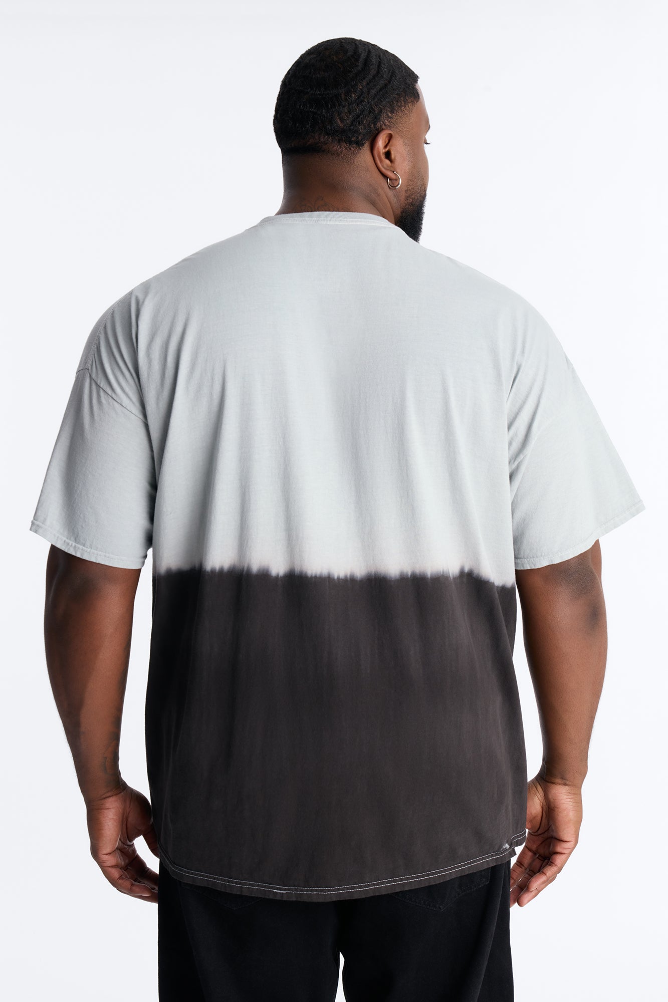 God's Plan Dip-Dye Graphic Short Sleeve Tee - Grey/Black Fashion Nova