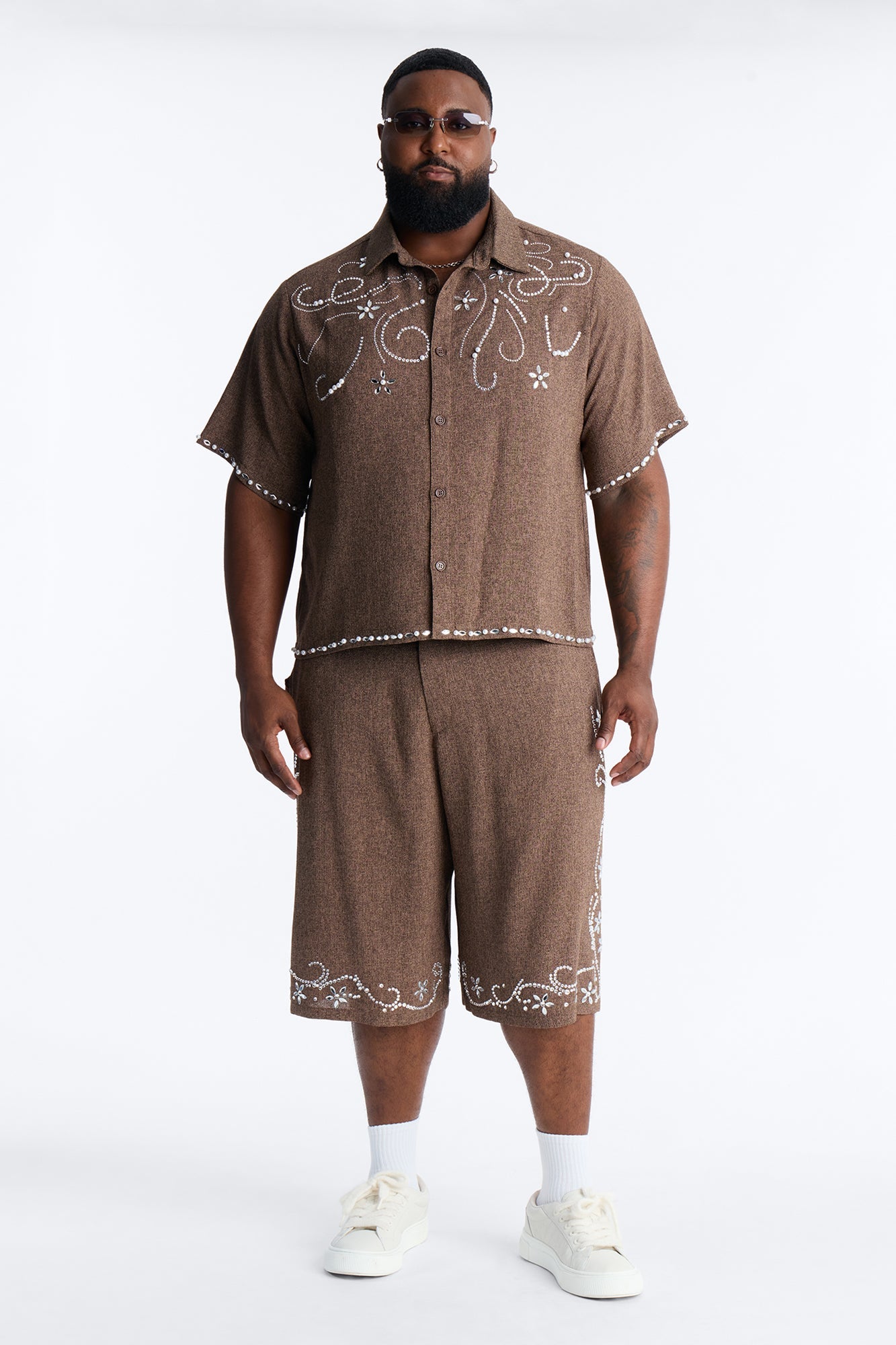 Cropped Wanderlust Pearl Journey Button Up - Brown Fashion Nova