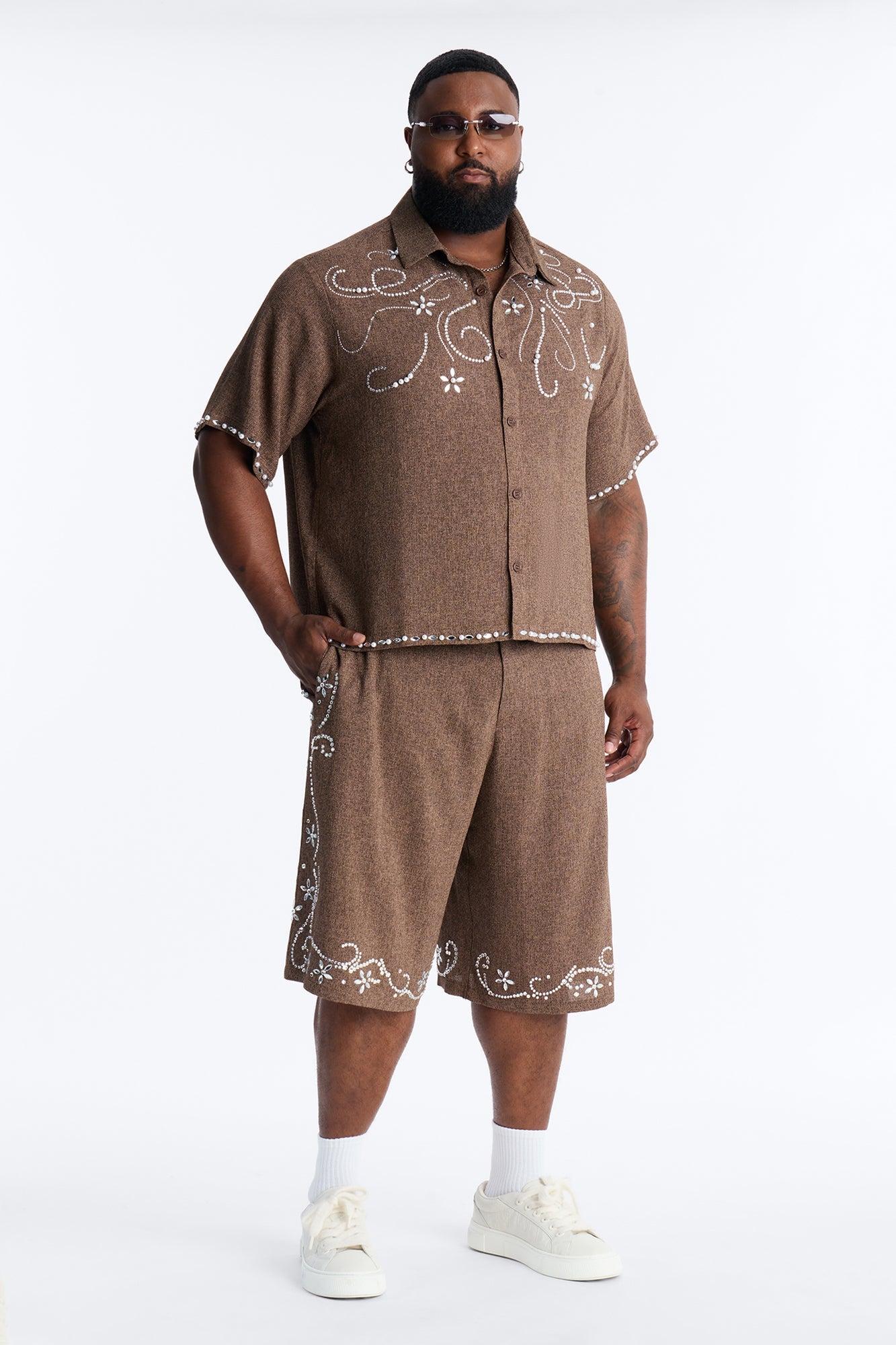 Baggy Wanderlust Pearl Journey Short - Brown Fashion Nova