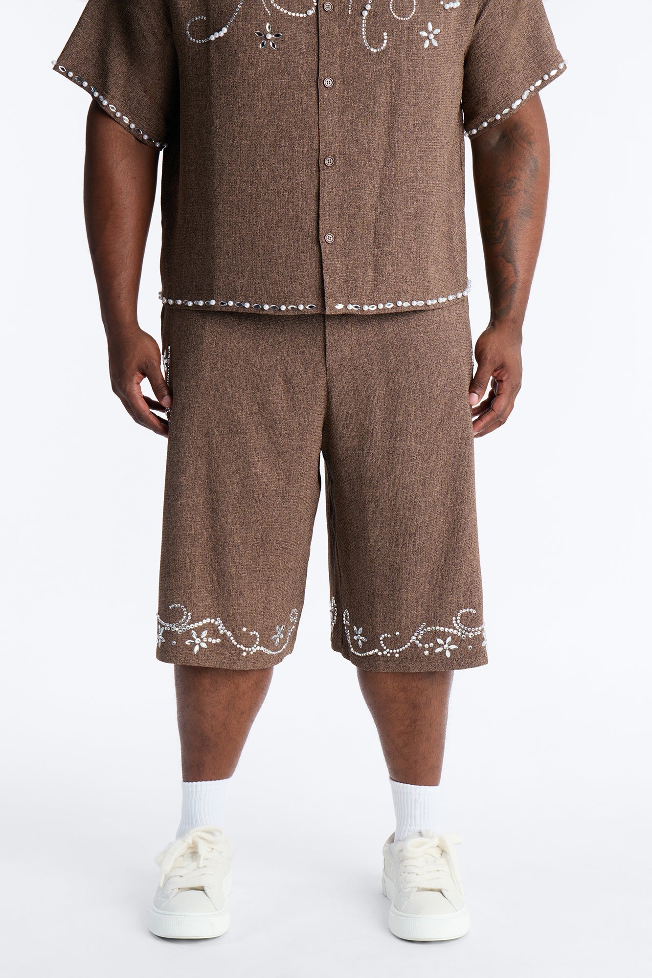Baggy Wanderlust Pearl Journey Short - Brown Fashion Nova