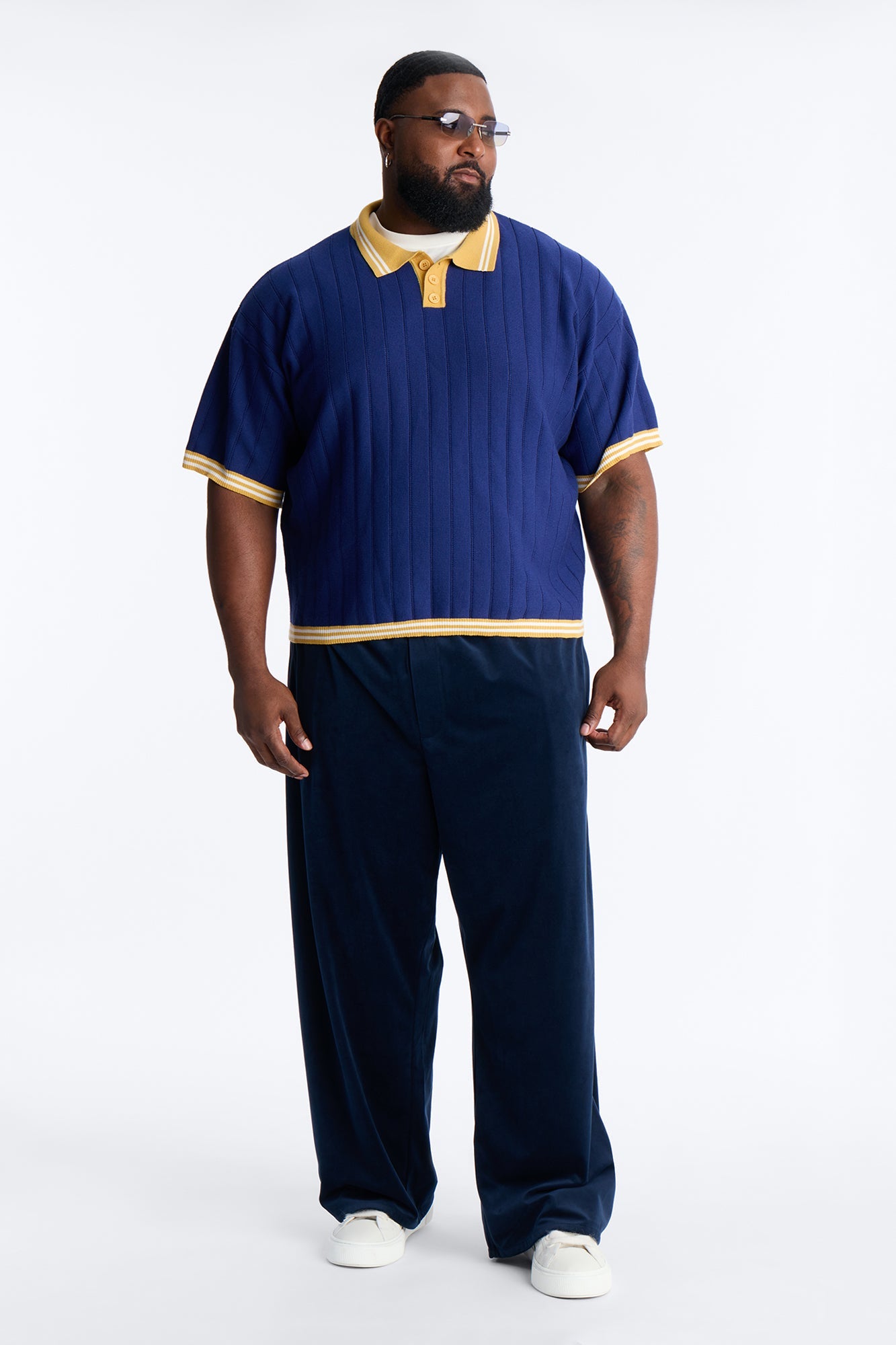 Singleton Short Sleeve Knit Polo - Navy Fashion Nova