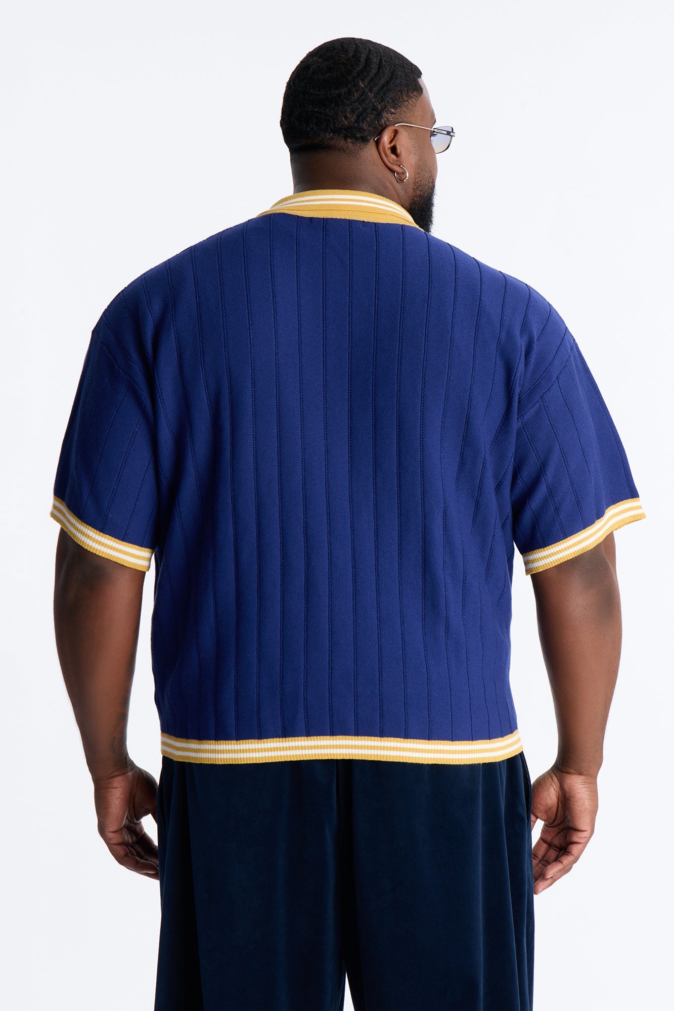 Singleton Short Sleeve Knit Polo - Navy Fashion Nova