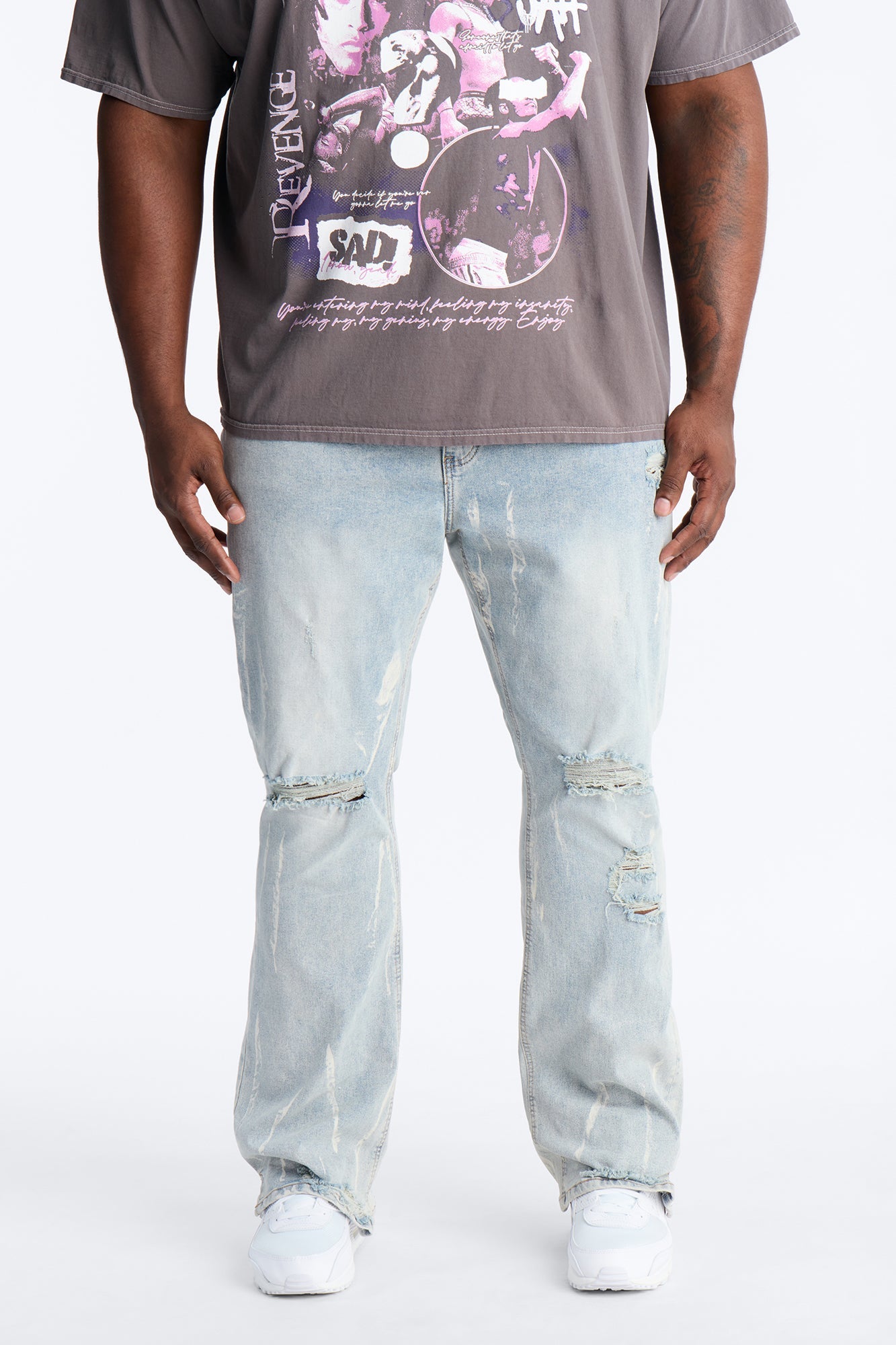 Everyday Street Stacked Skinny Flare Jean - Light Wash Fashion Nova