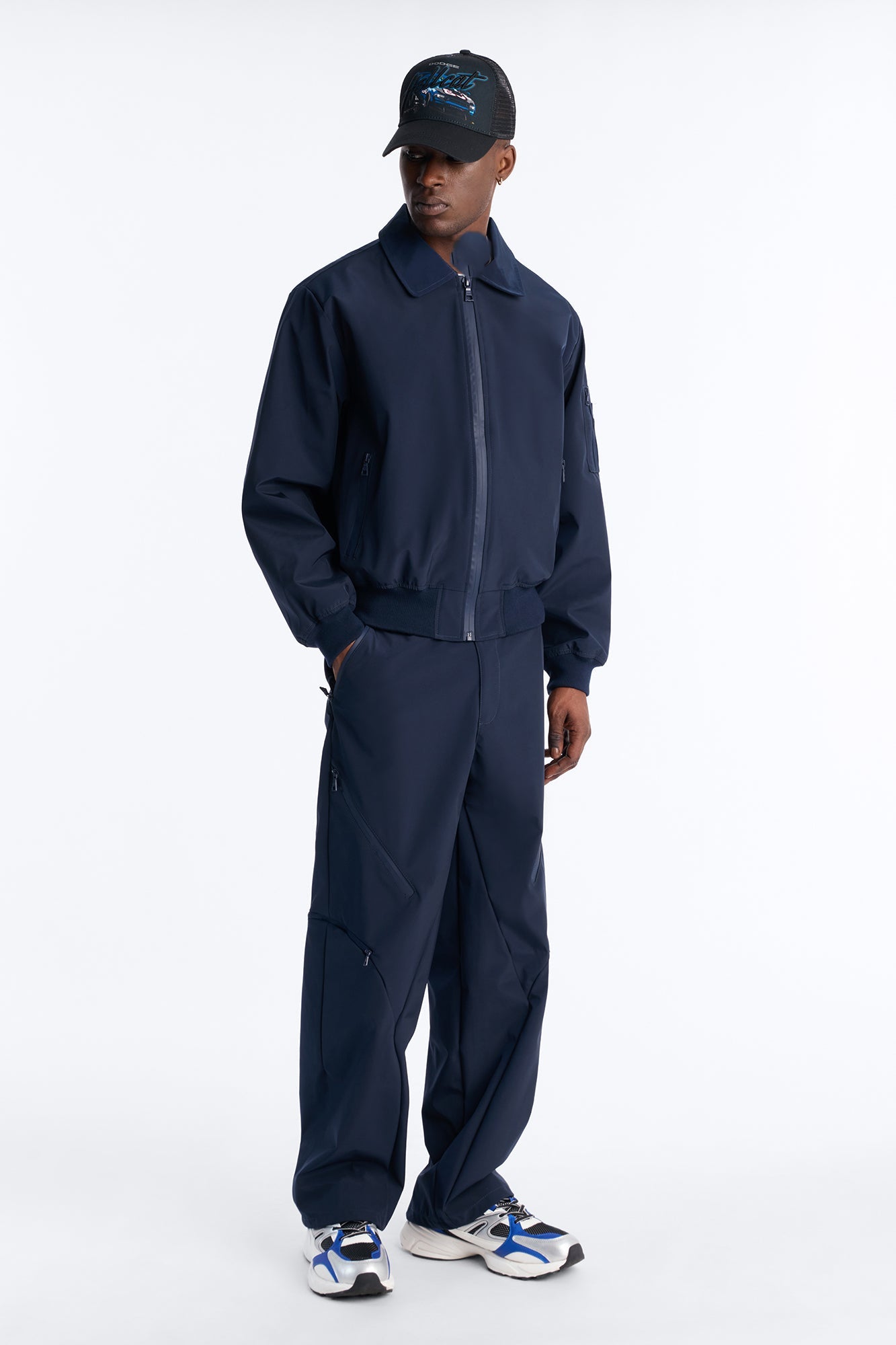 Baggy Liberty Zip Pant - Navy Fashion Nova