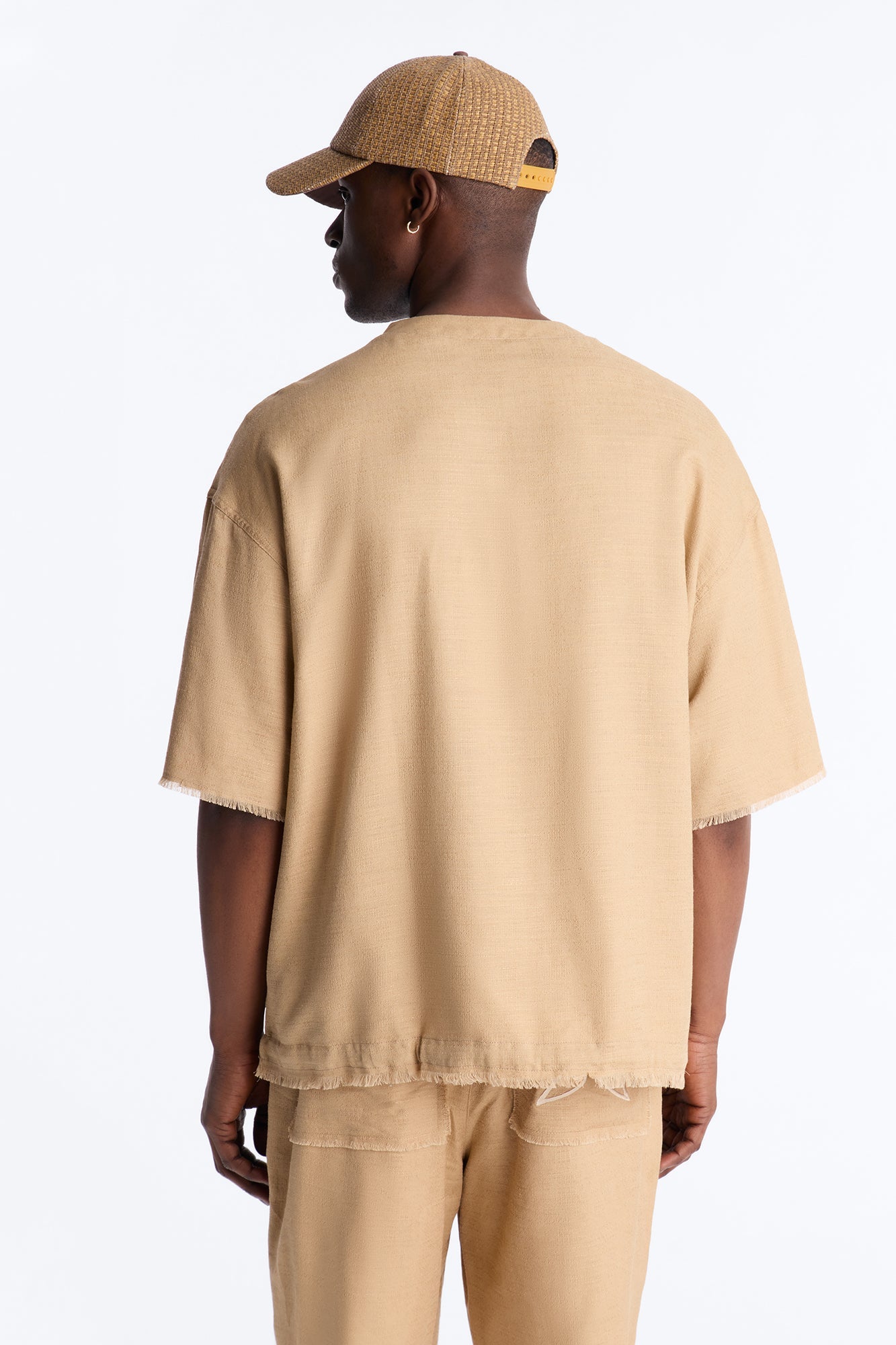 Boxy Tropic Fearless Frayed Shirt - Tan Fashion Nova