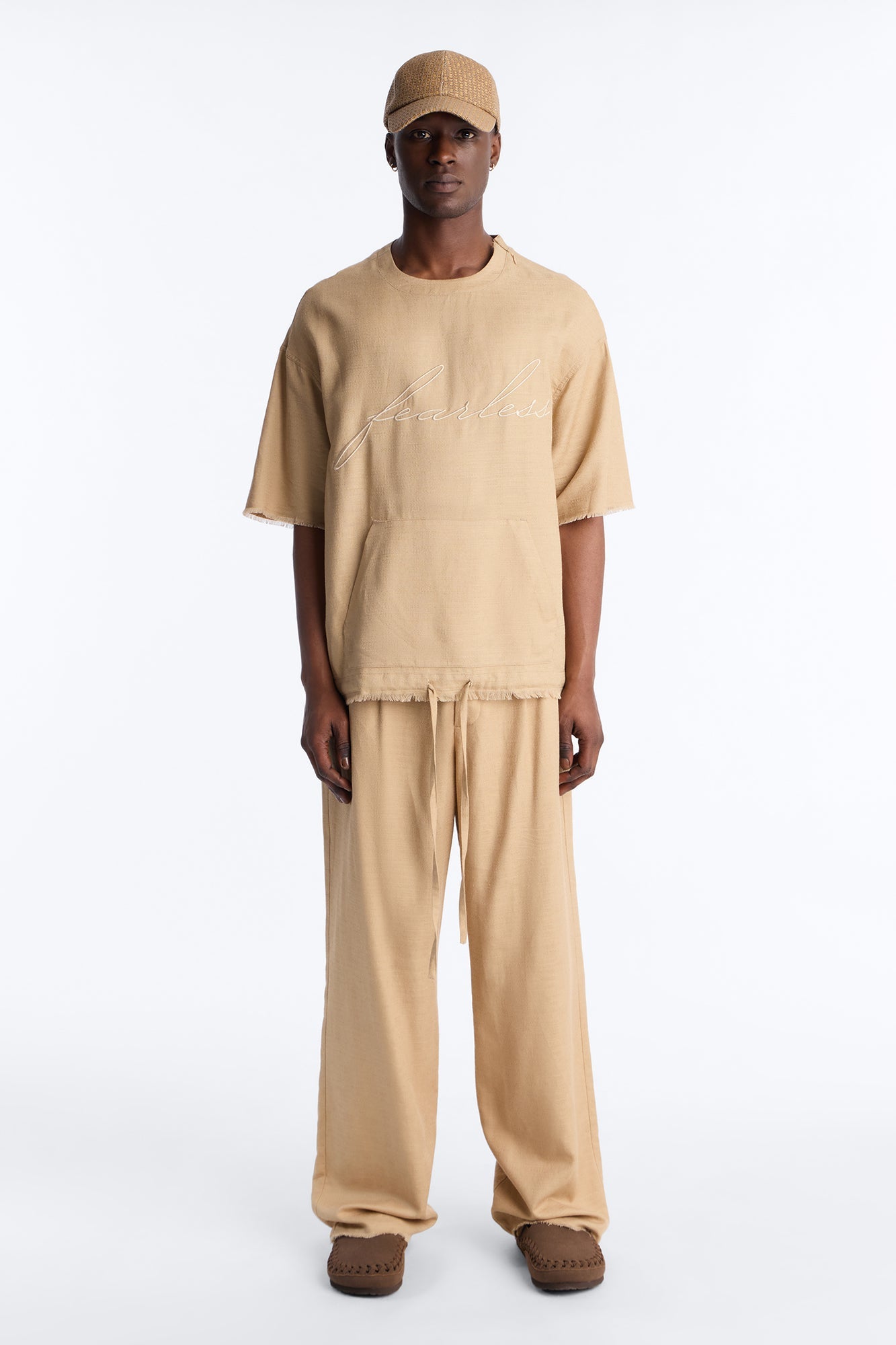 Boxy Tropic Fearless Frayed Shirt - Tan Fashion Nova