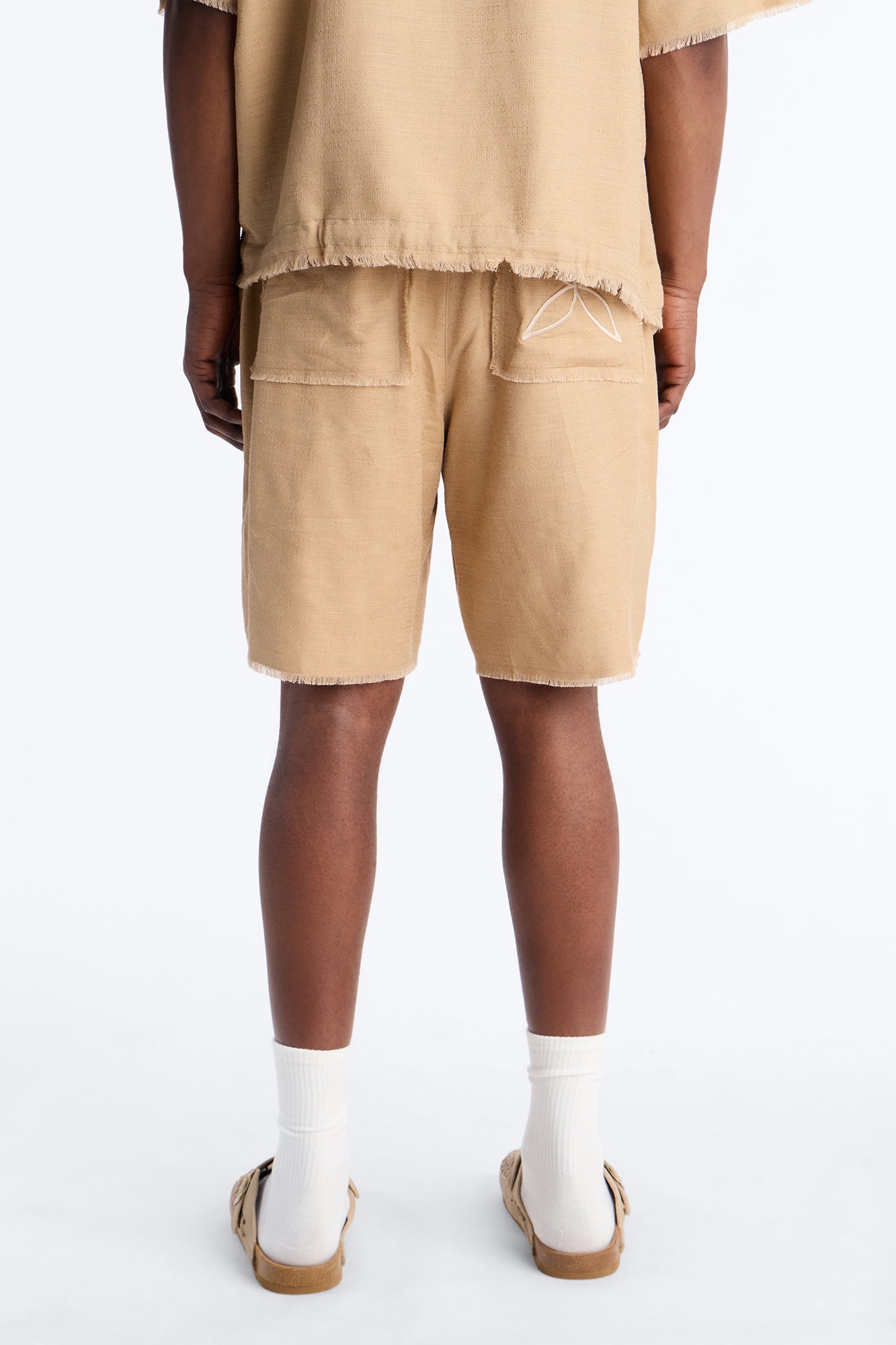 Relaxed Tropic Fearless Frayed Short - Tan Fashion Nova