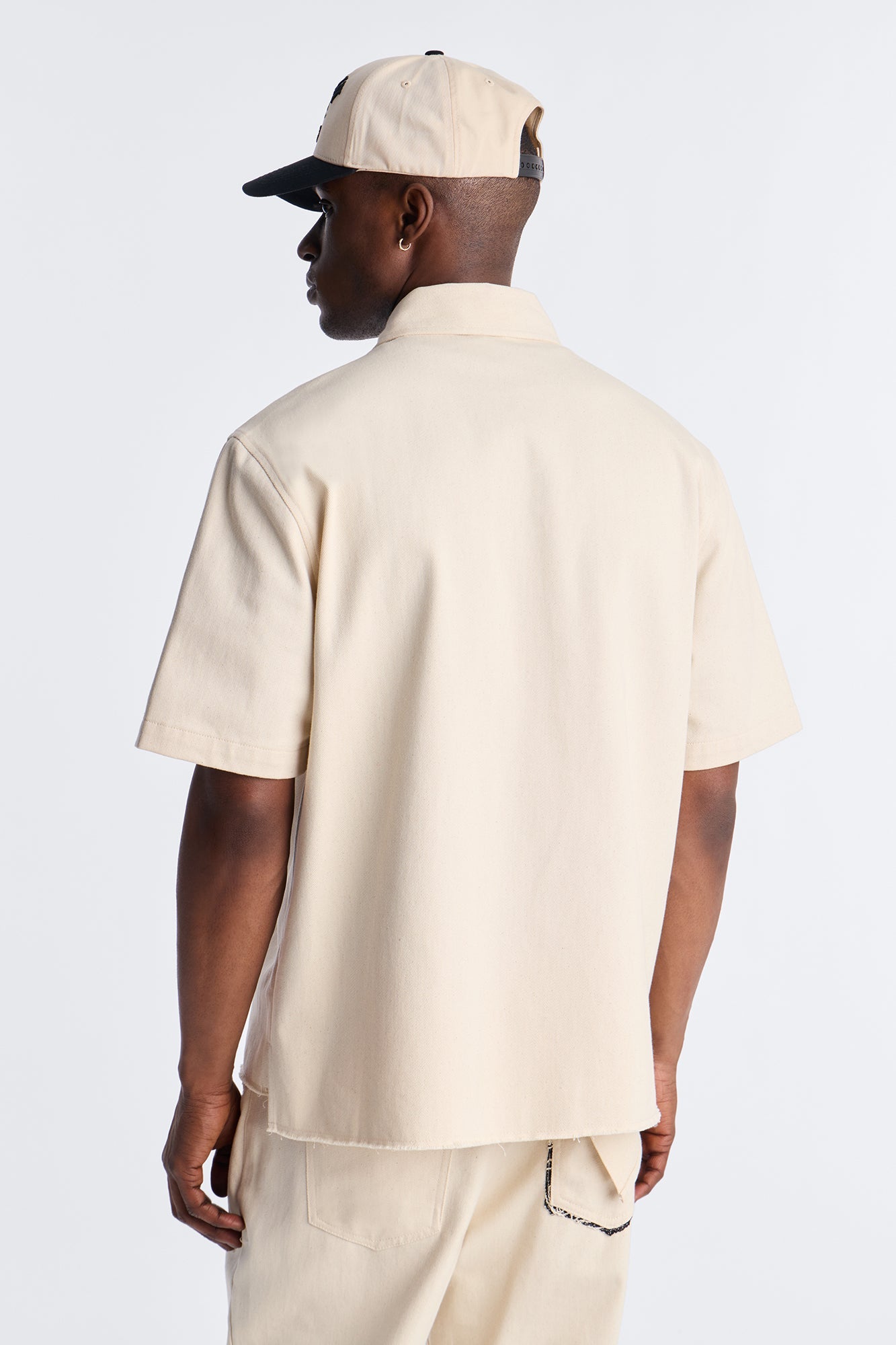 Textured Paradise Thread Zip Shirt - Cream Fashion Nova