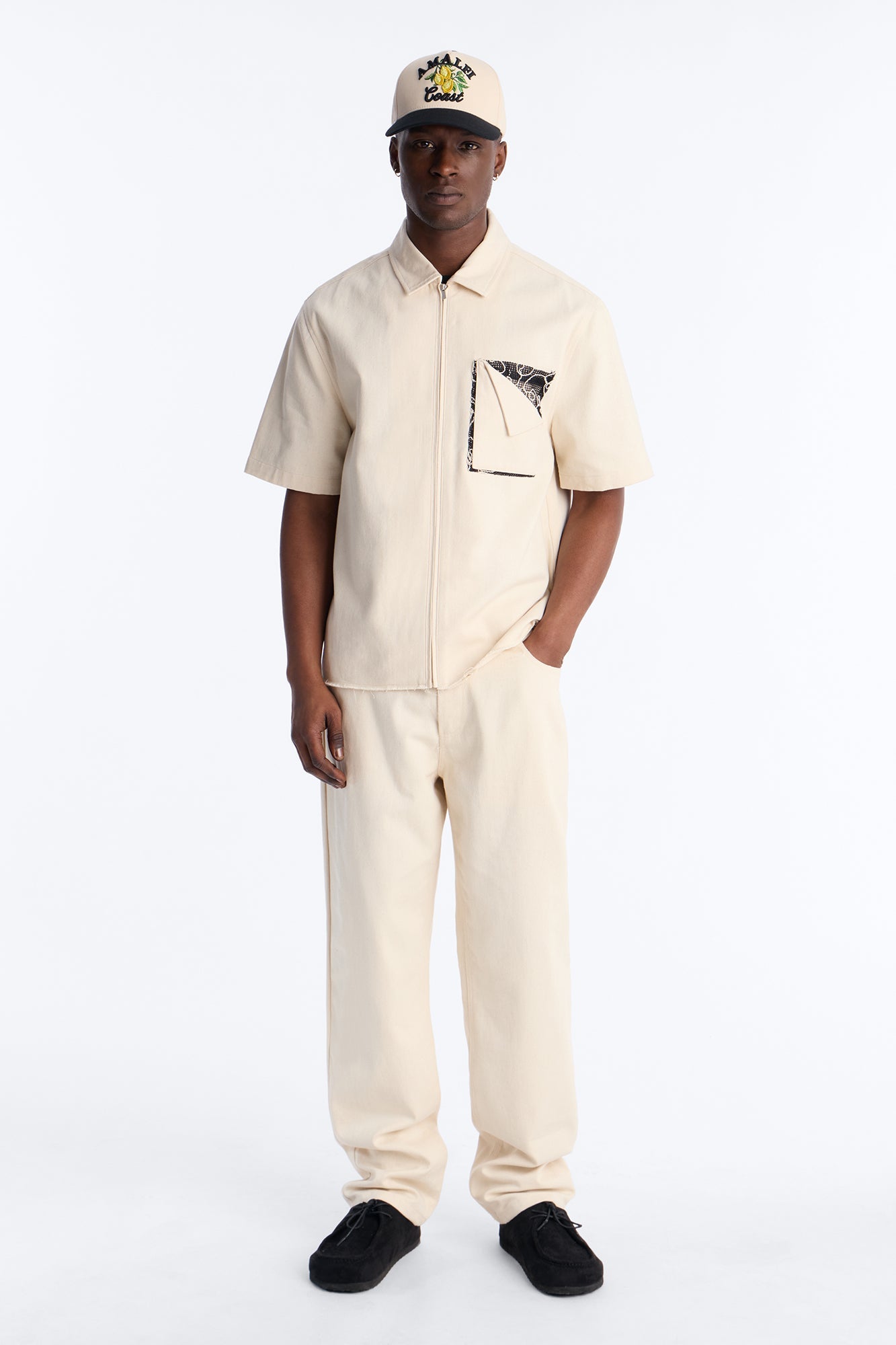 Straight Textured Paradise Thread Pant - Cream Fashion Nova