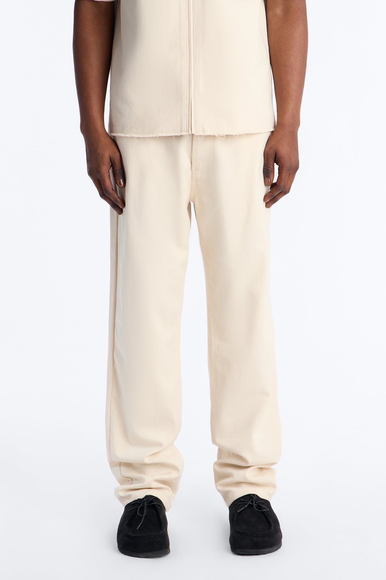 Straight Textured Paradise Thread Pant - Cream Fashion Nova