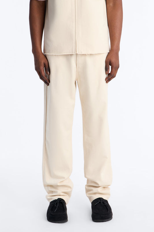 Straight Textured Paradise Thread Pant - Cream Fashion Nova