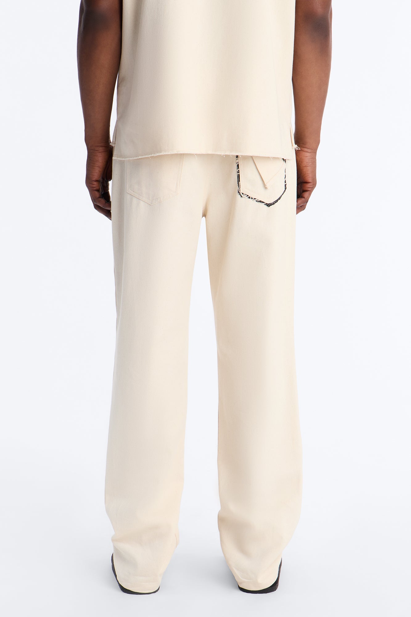Straight Textured Paradise Thread Pant - Cream Fashion Nova