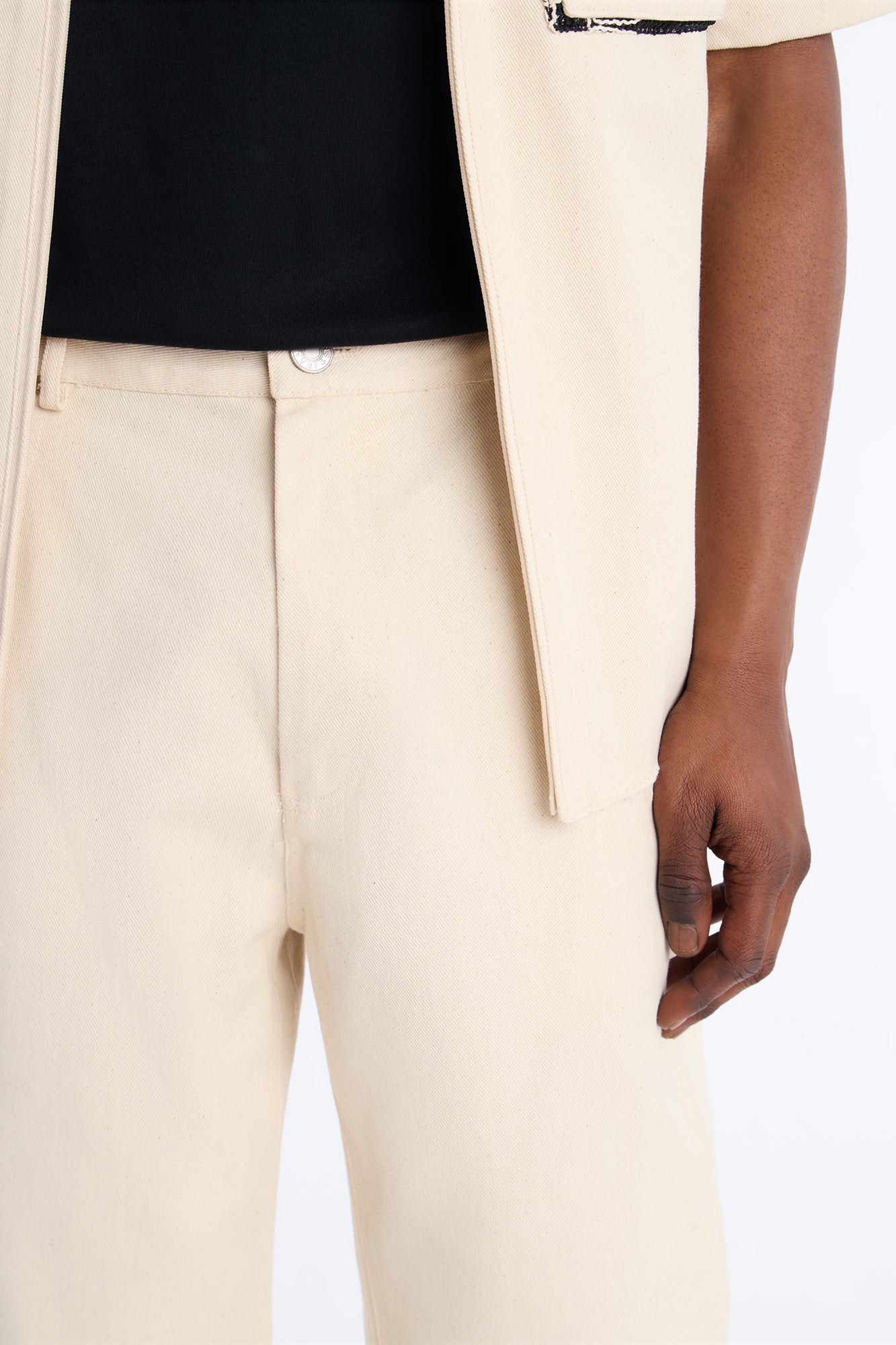 Straight Textured Paradise Thread Pant - Cream Fashion Nova