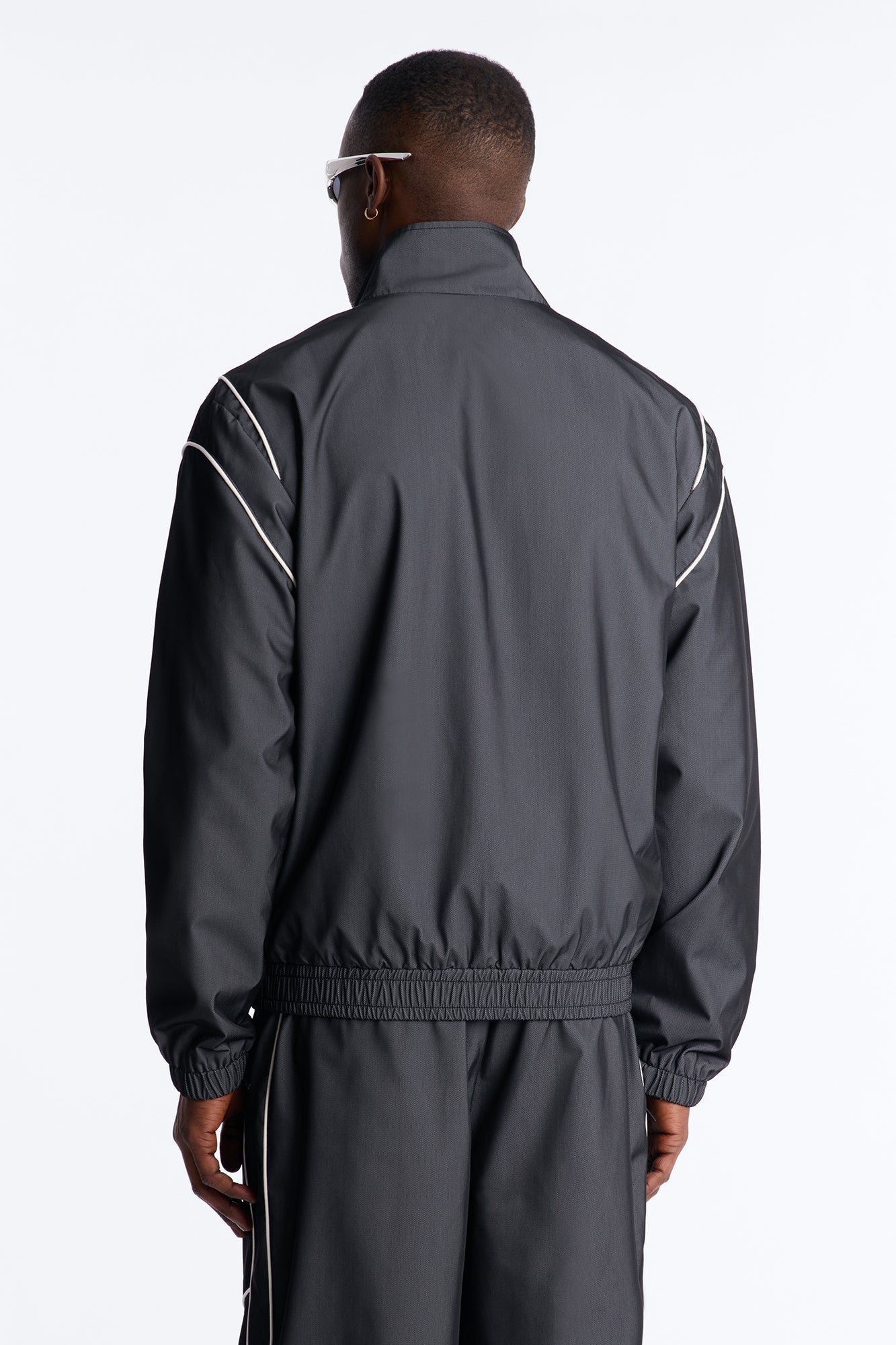 Relaxed Chroma Reflective Mesh Overlay Windbreaker Jacket - PlatinumIce Fashion Nova