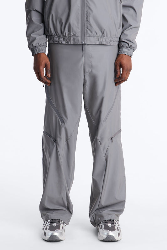 Baggy Reflective Zip Pant - Silver Fashion Nova