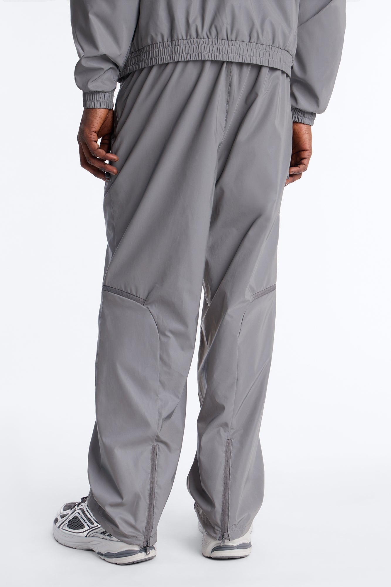 Baggy Reflective Zip Pant - Silver Fashion Nova