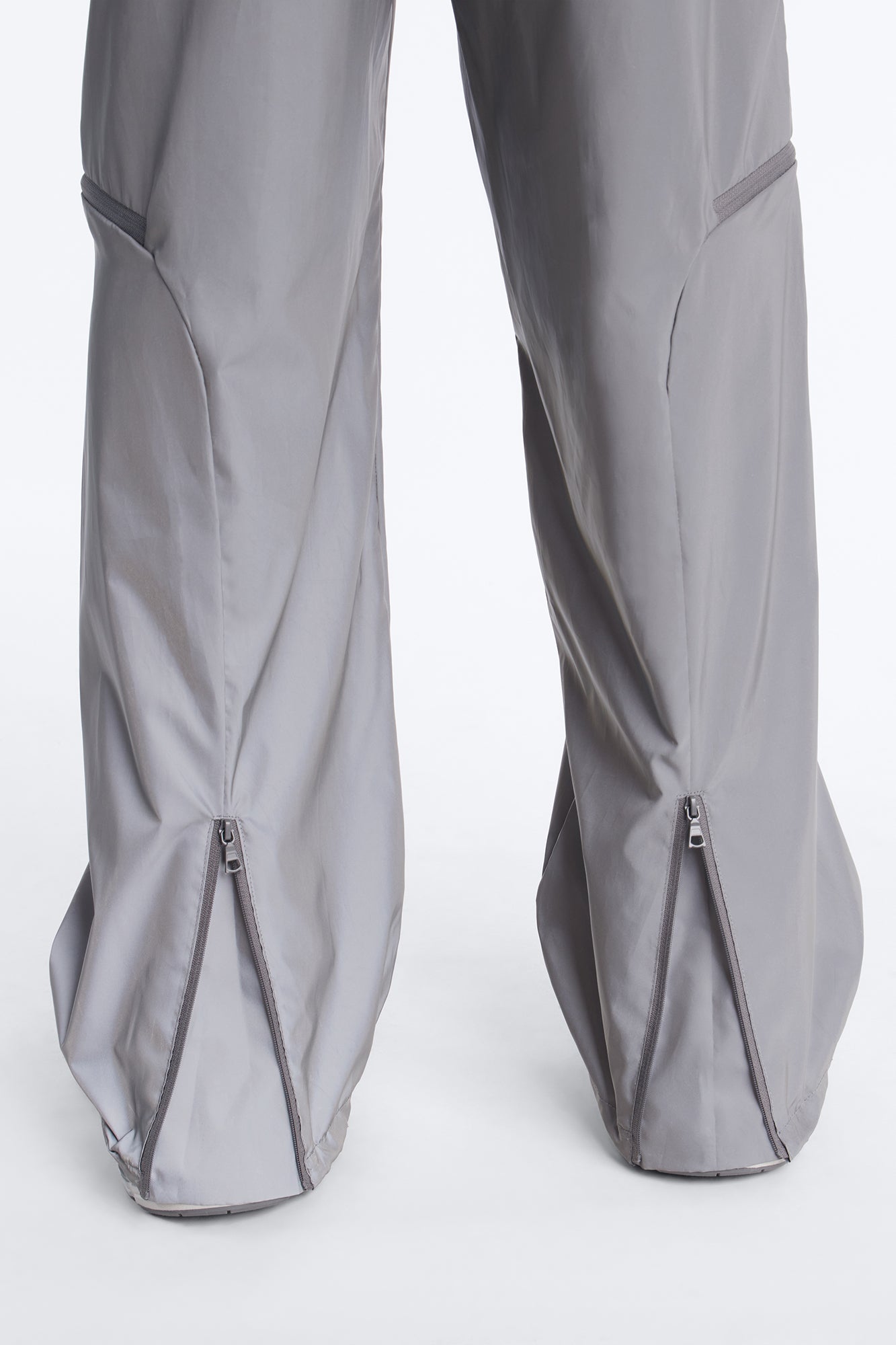 Baggy Reflective Zip Pant - Silver Fashion Nova