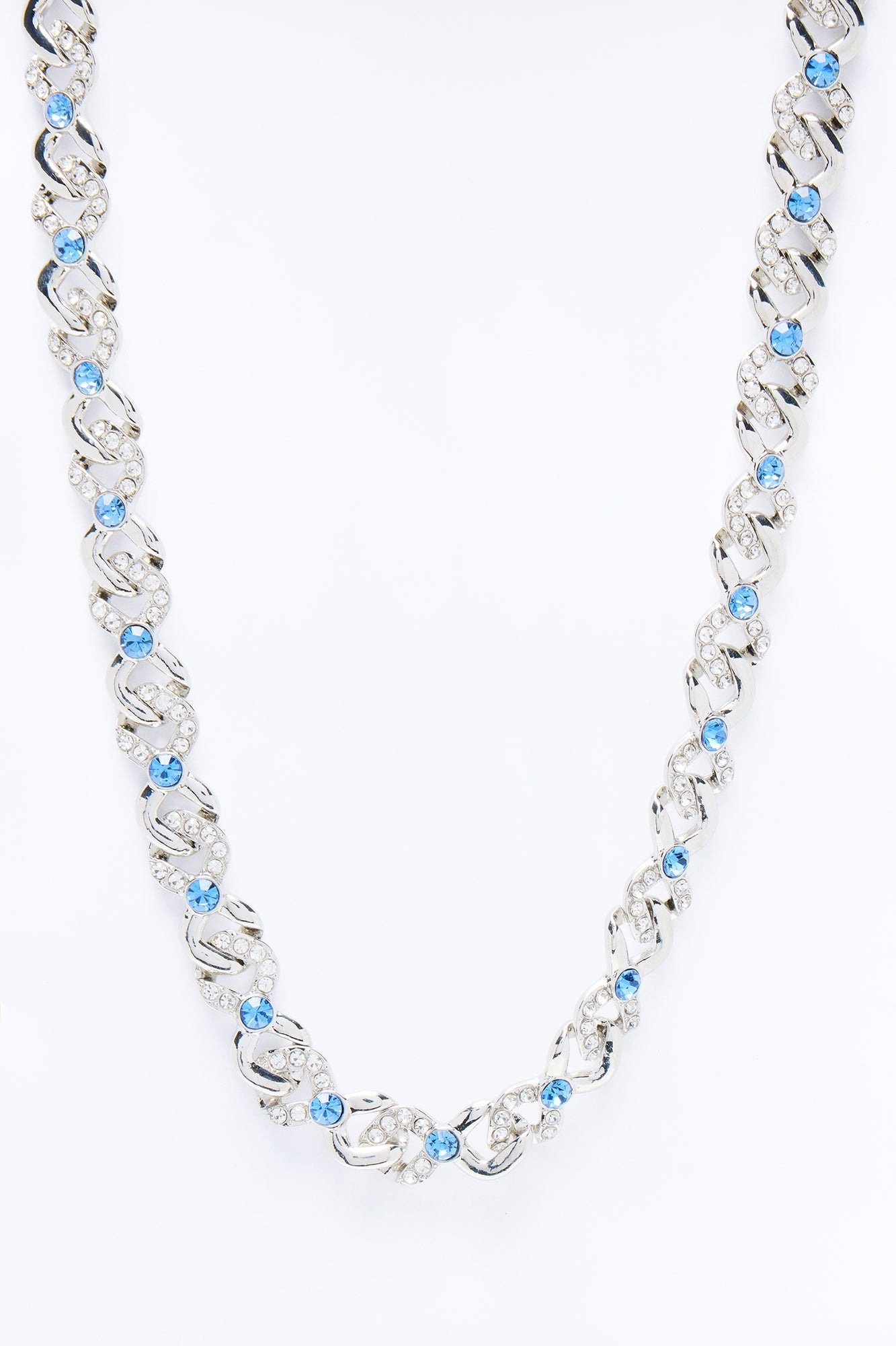 Frosted Tide Chain Necklace - Silver Fashion Nova